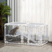 Recinto Modular para Animais de Estimação - 68x68x2.5 cm - Cor Branca