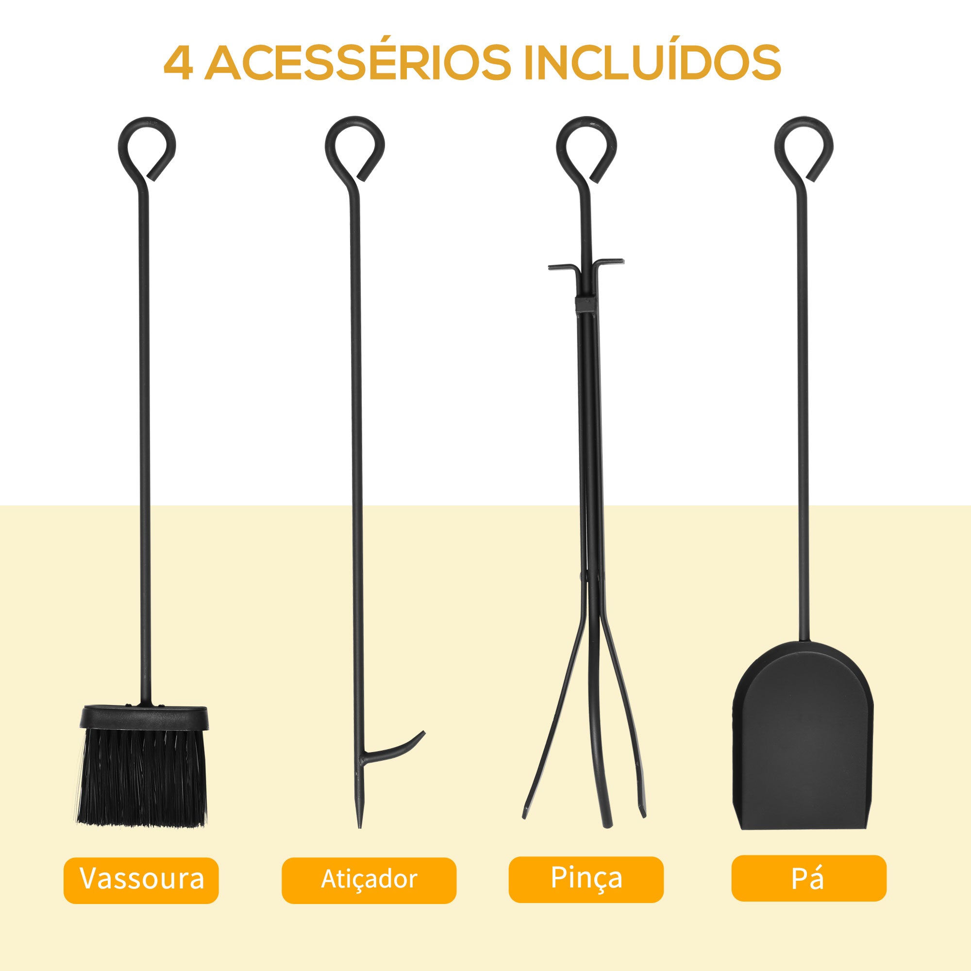 Suporte para Lenha – 46x30x70 cm – Preto – Aço