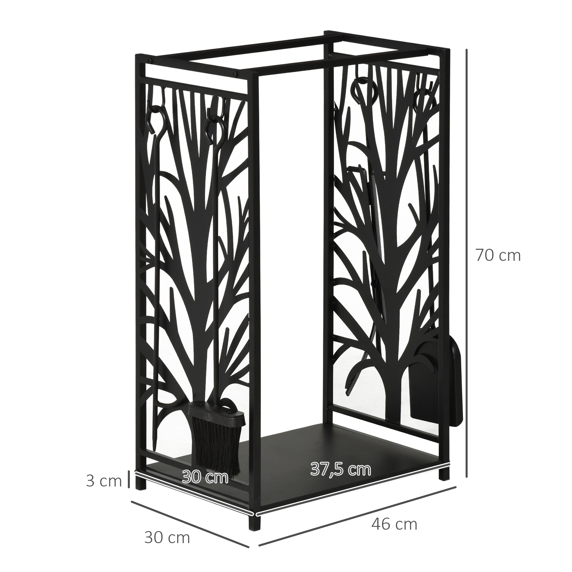 Suporte para Lenha – 46x30x70 cm – Preto – Aço