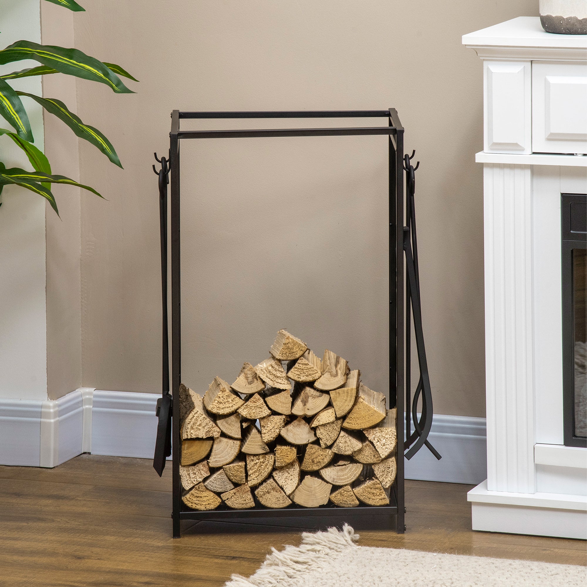Suporte para Lenha – 46x30x70 cm – Preto – Aço