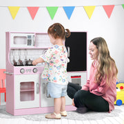 Cozinha Infantil de Madeira – 83,8x26,8x81 cm – Rosa – MDF