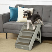 Escada Dobrável para Animais de Estimação – 62x38x49,5cm – Cinza – Polipropileno