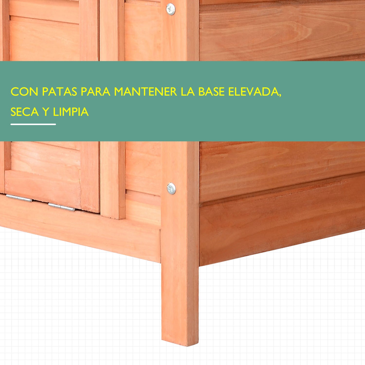 Casinha de Madeira para Coelhos - 42x51x43 cm - Cor de Madeira Natural
