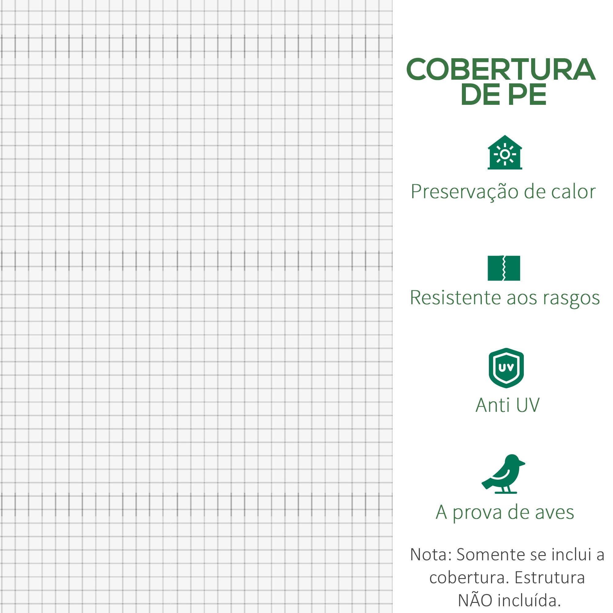 Cobertura de Estufa de Túnel Branca 600x300x200cm