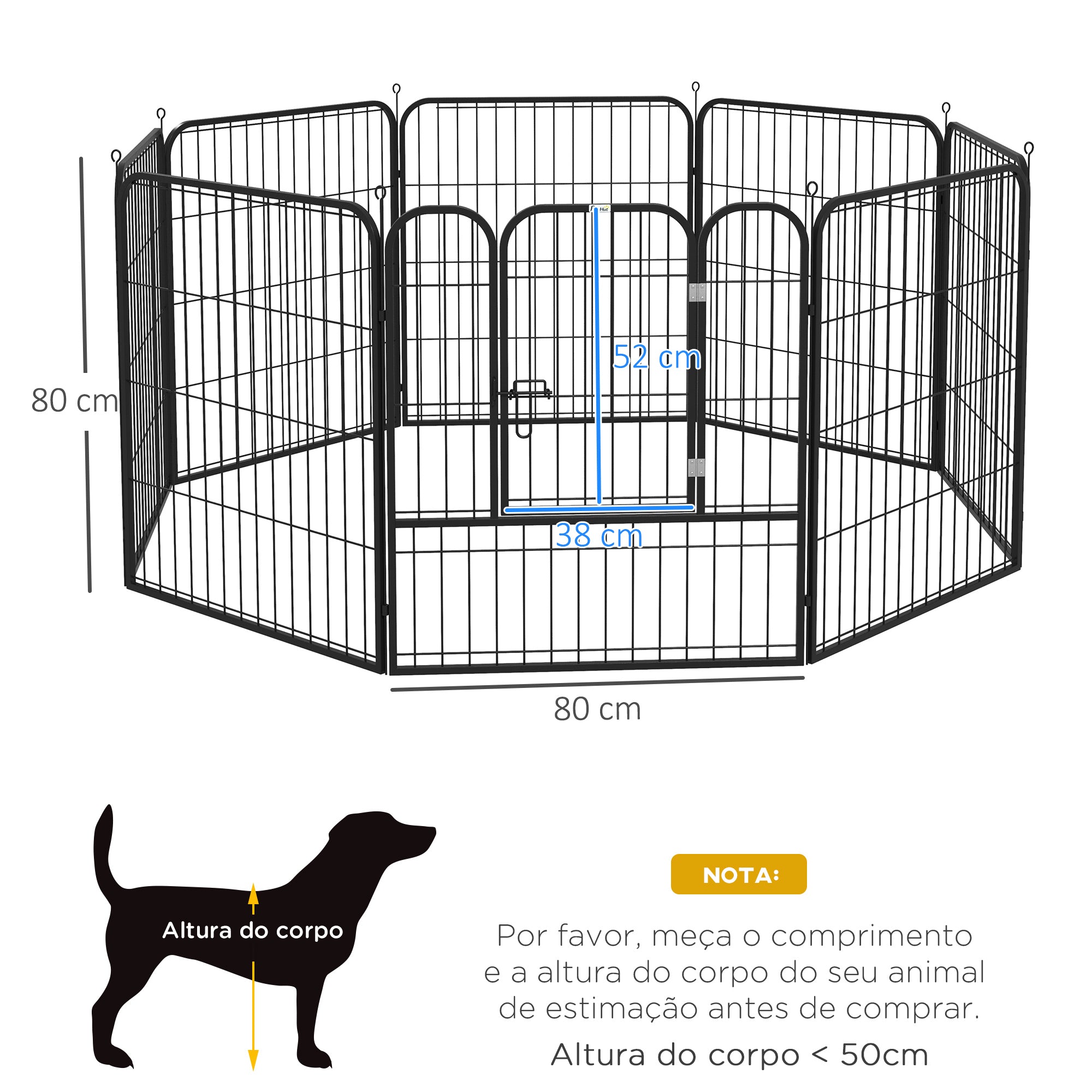 Parque para Cães Modular 79x79cm - Cor Preto