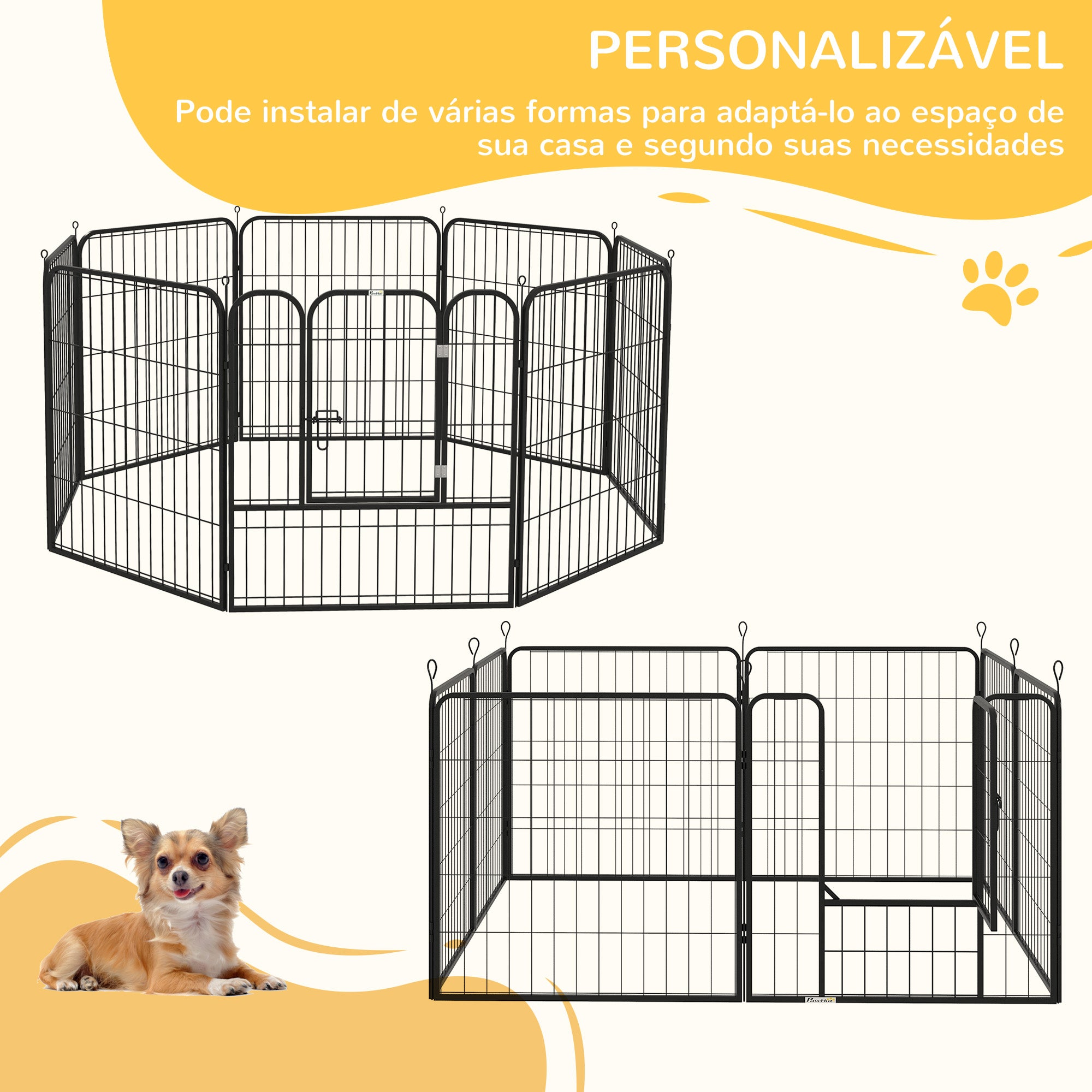 Parque para Cães Modular 79x79cm - Cor Preto