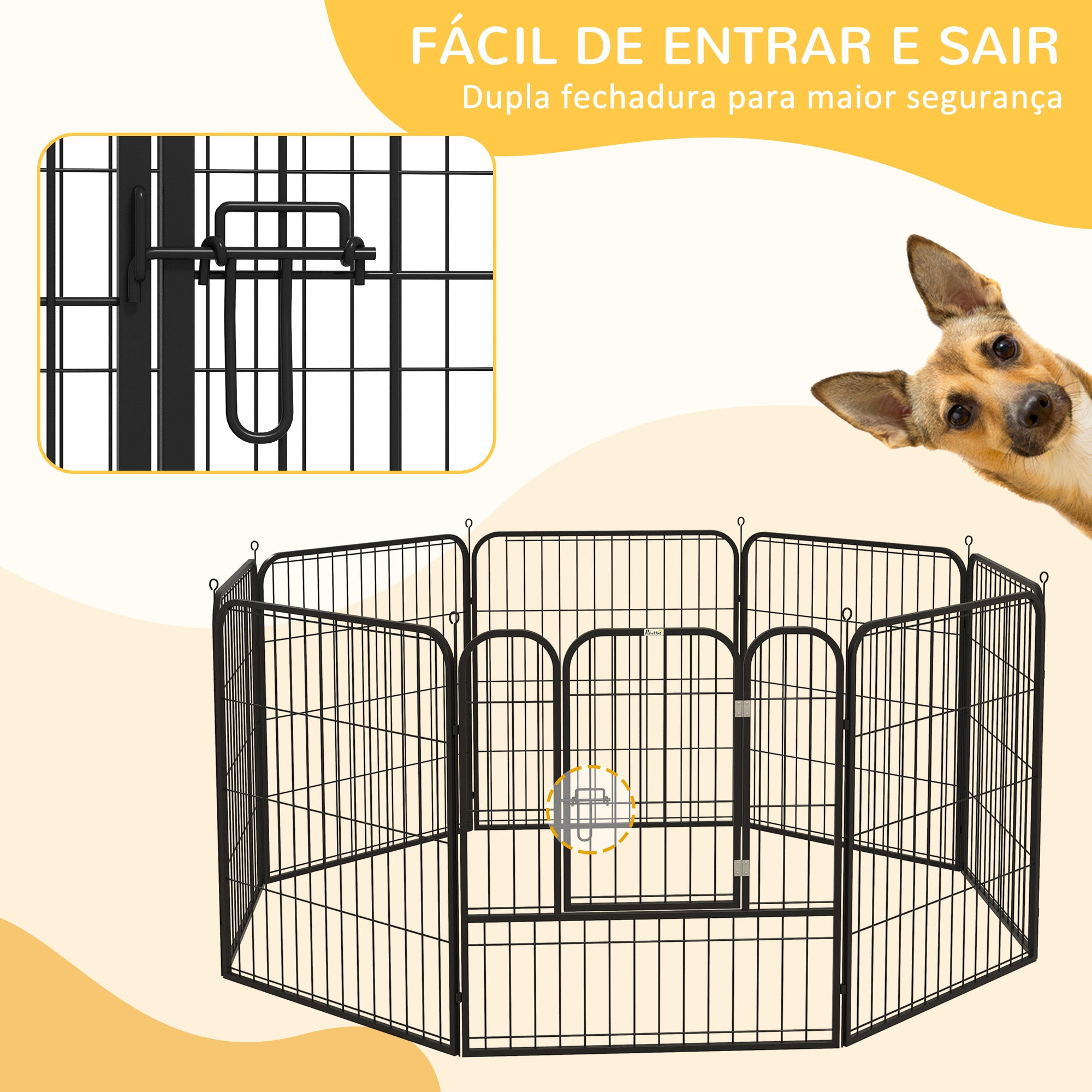 Parque para Cães Modular 79x79cm - Cor Preto