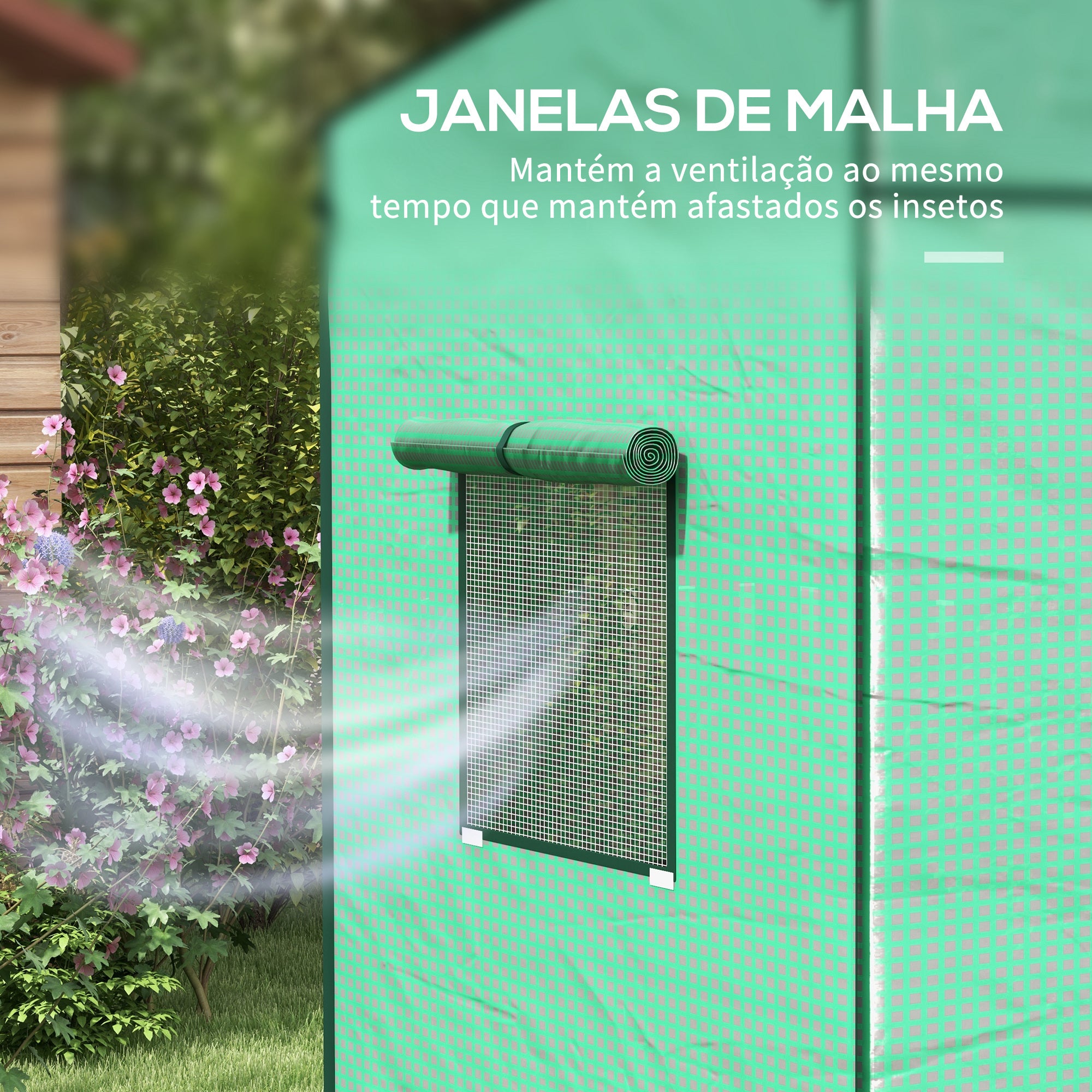 Estufa de Jardim – 196x77x197 cm – Verde – Polietileno e Aço