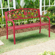 Banco de Jardim de 2 Lugares em Metal para Jardim Pátio Varanda 127 x 59,5 x 87,5 cm