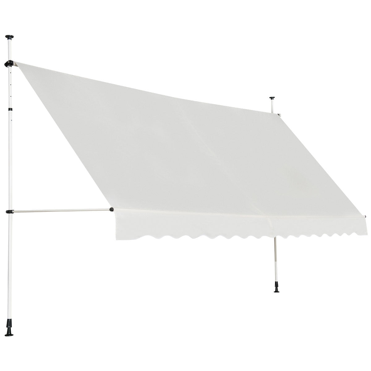 Toldo Retráctil Anti-UV Impermeável com Manivela Manual - Bege 395 x 120 cm