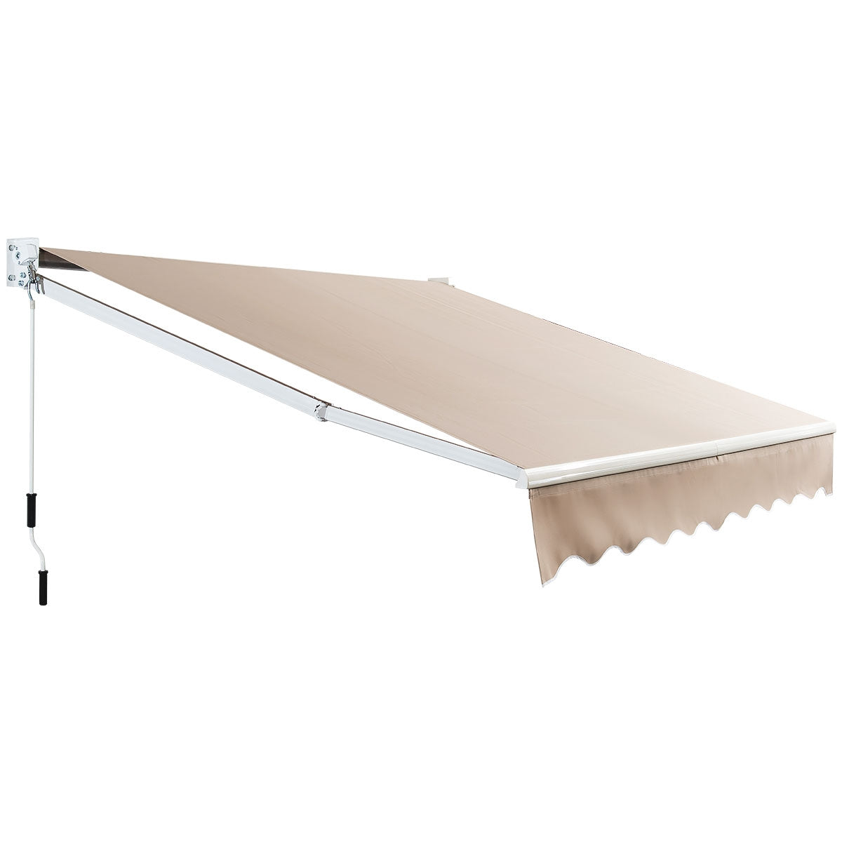 Toldo Retráctil 245 x 200 cm com Manivela Manual Marquise para Parede Porta Janela Bege