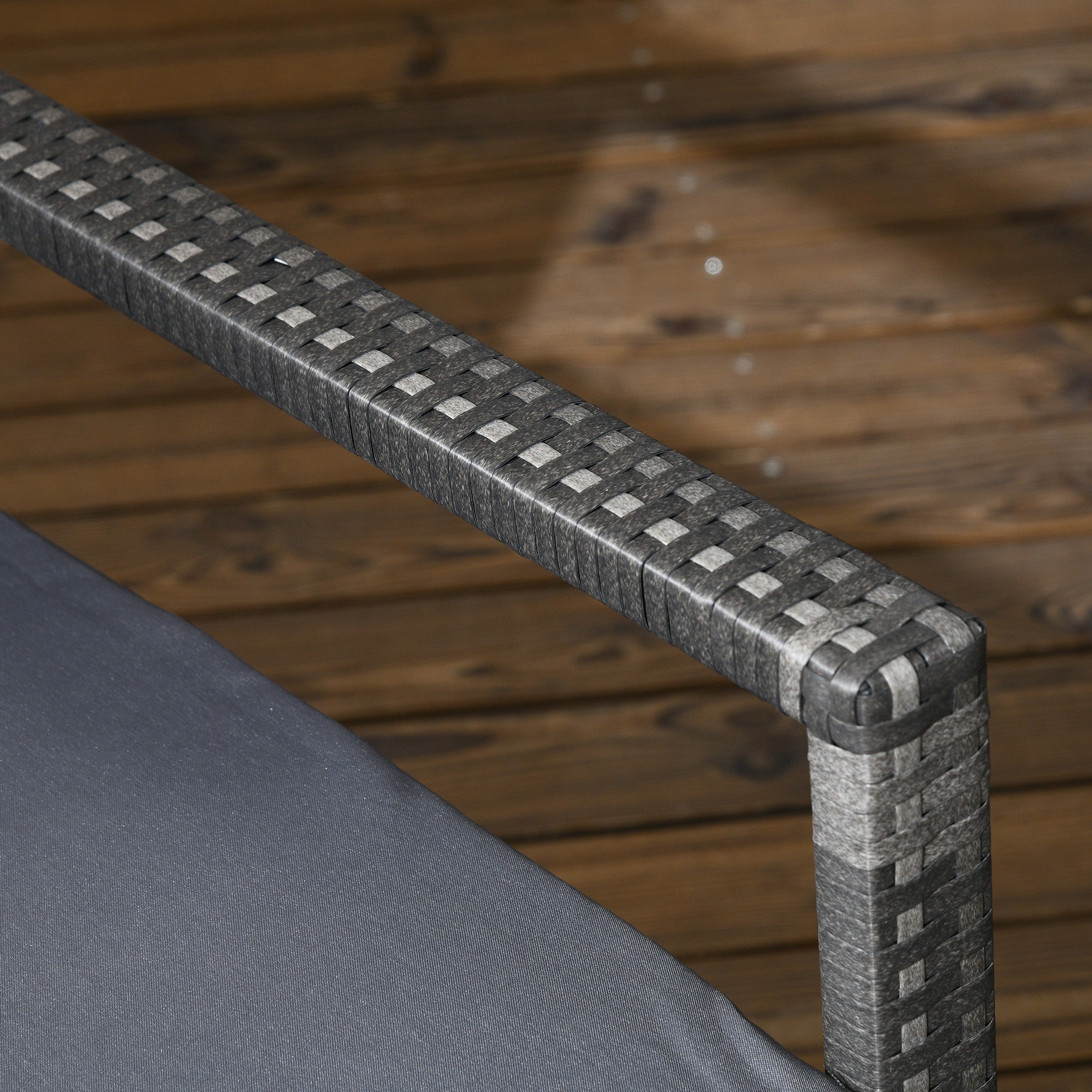 Conjunto de Refeição de Jardim em Vime Sintético Cinzento 150x90x72 cm - 7 Peças