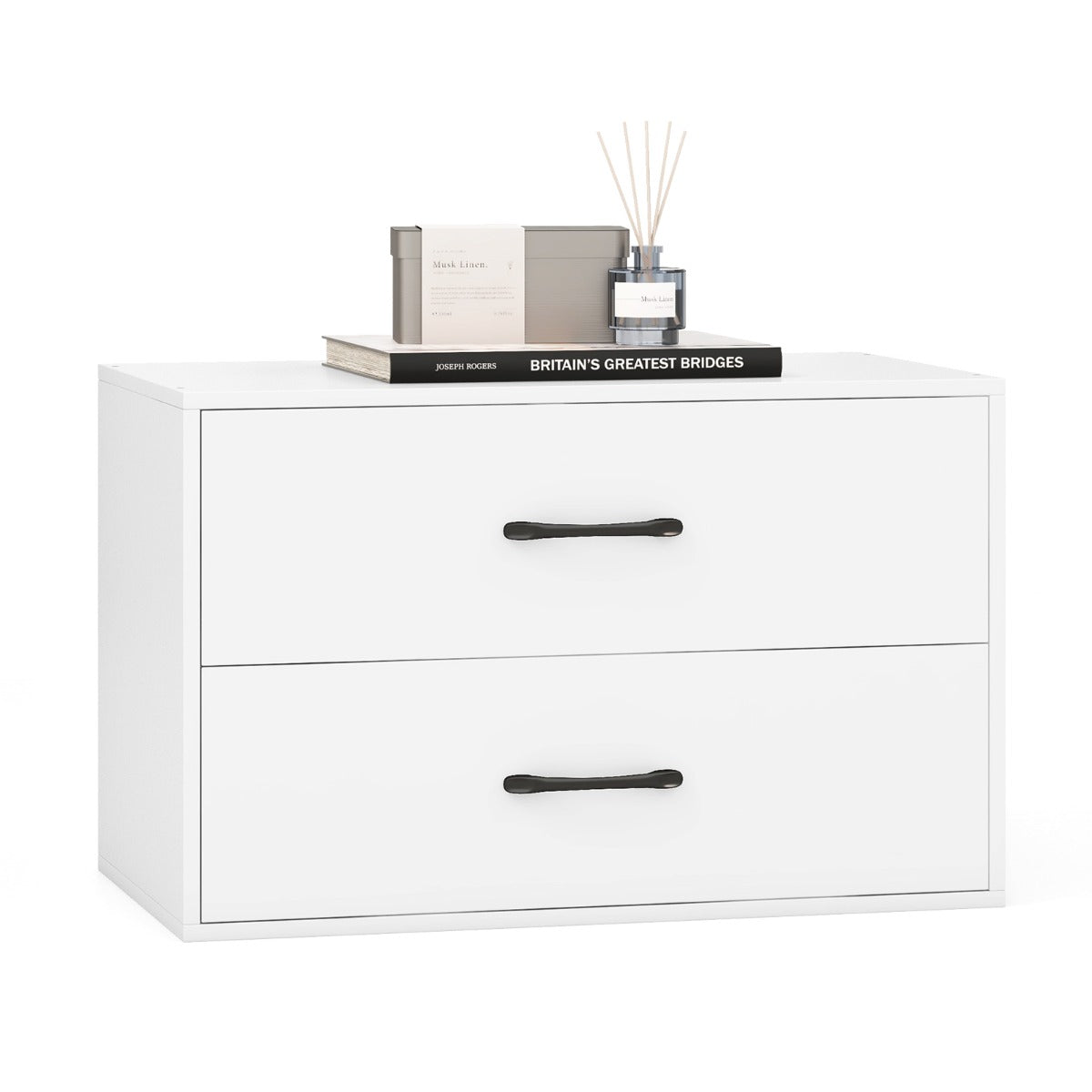 Cómoda Organizadora – 2 Gavetas – Branco – Painéis Engrossados