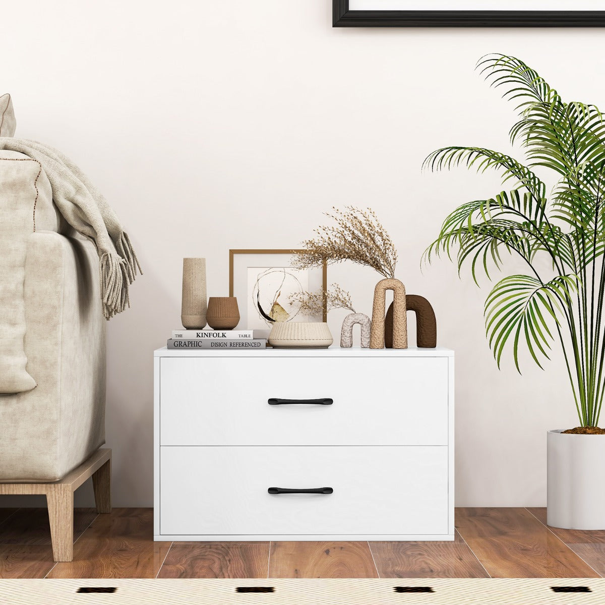 Cómoda Organizadora – 2 Gavetas – Branco – Painéis Engrossados
