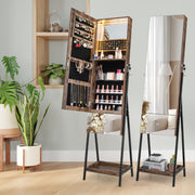 Armário de Joalharia com Fechadura – 41 x 35 x 166 cm – Castanho – Madeira