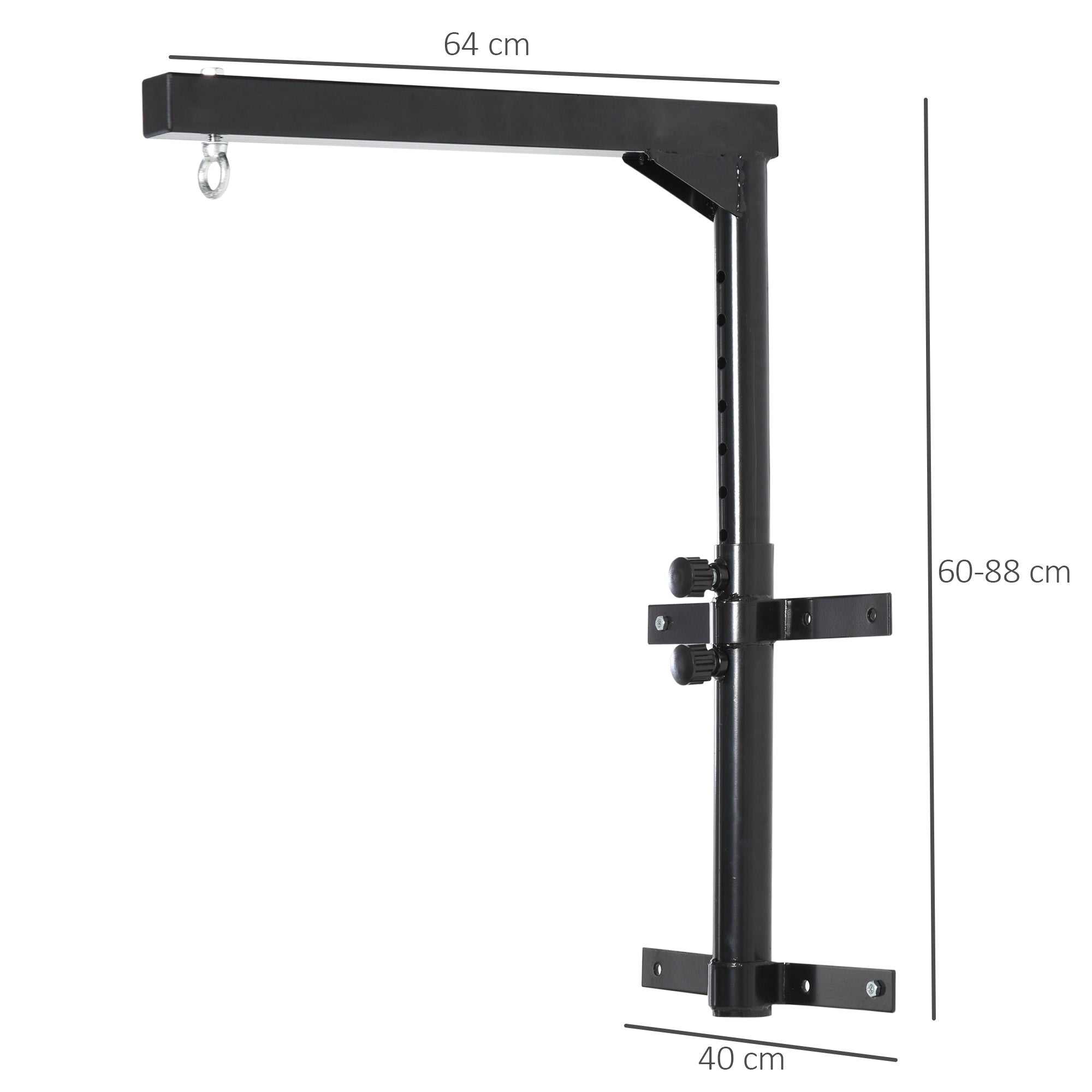 Suporte para Saco de Boxe Regulável Preto 57-81x40x63 cm
