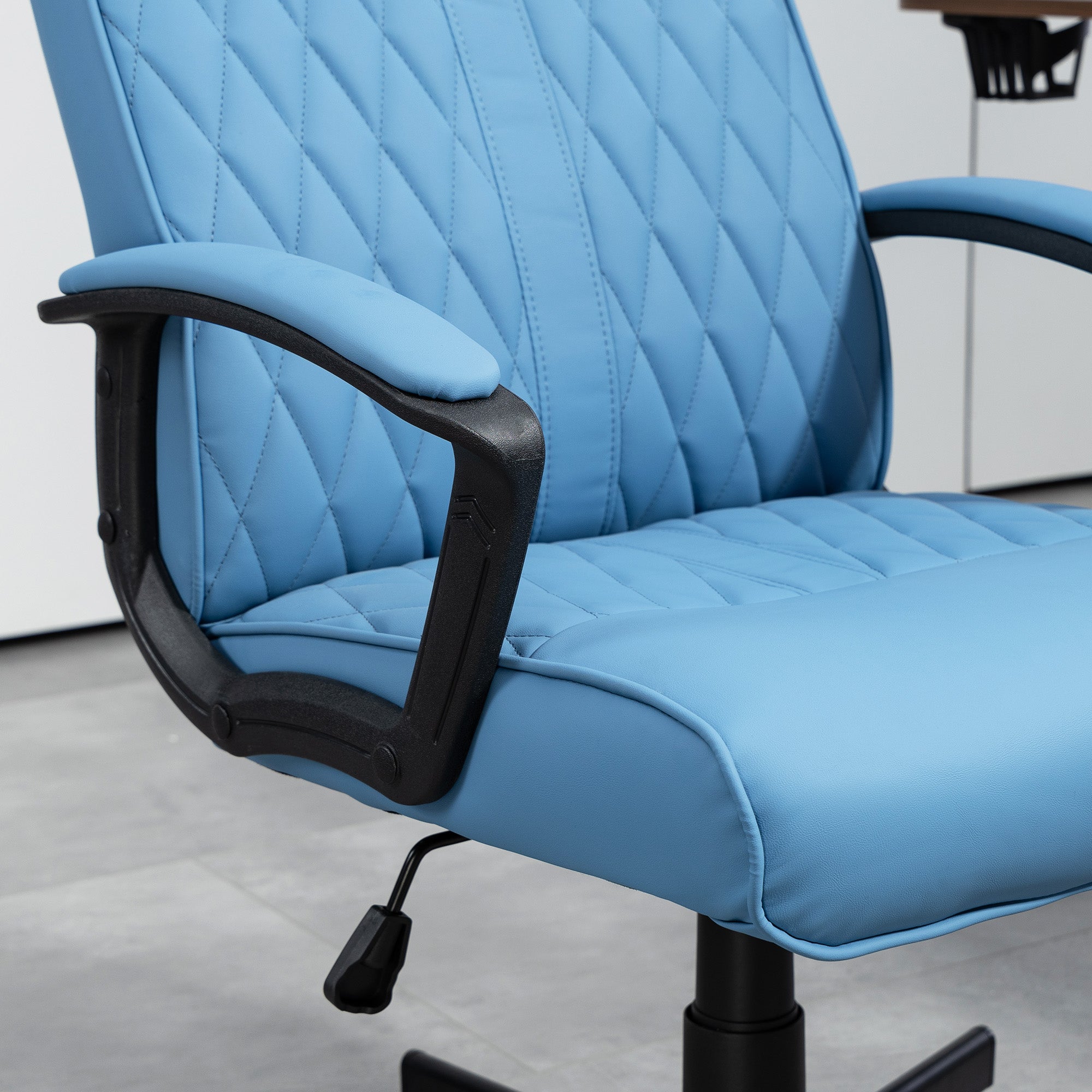 Cadeira de Escritório Giratória 360° – 65x65x102-112,5 cm – Azul – PU