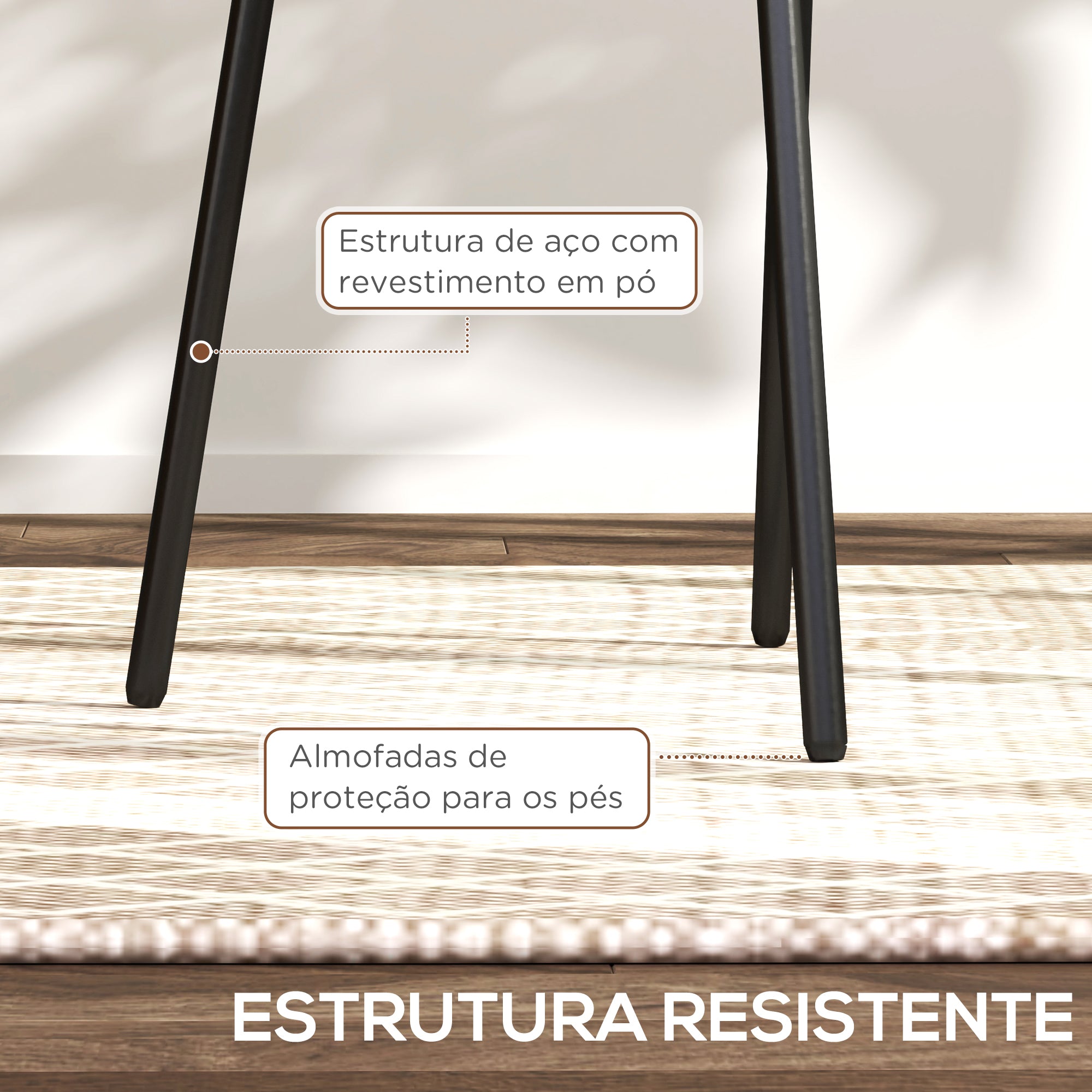 Conjunto de 2 Cadeiras de Sala de Jantar – 44x54x87 cm – Rosa – Vime PE, Tecido de Linho Sintético, Espuma de Alta Densidade, Aço Revestido a Pó
