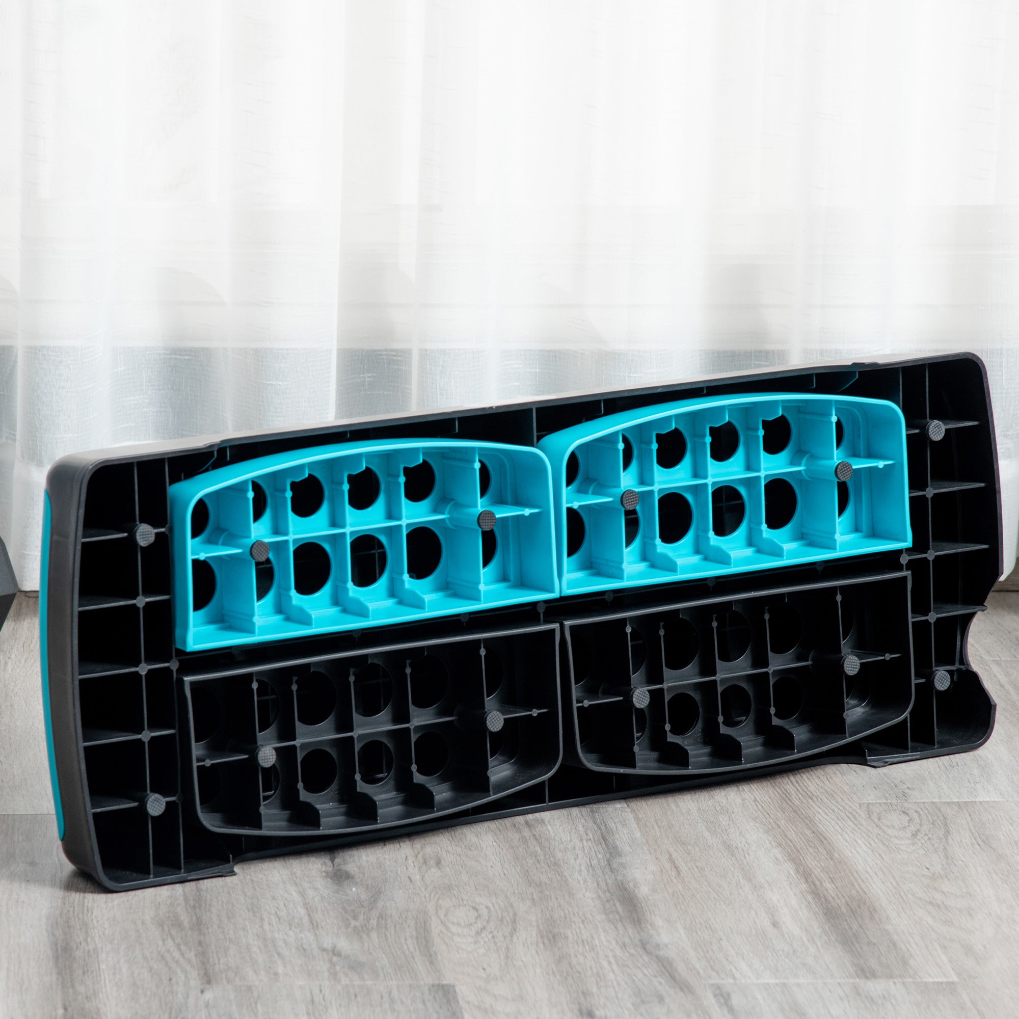 Plataforma Step Fitness com Altura Ajustável 10/15/20 cm - Azul e Preto 78x28x20 cm