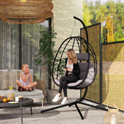 Cadeira Suspensa com Suporte Cinzento 98x95x198 cm