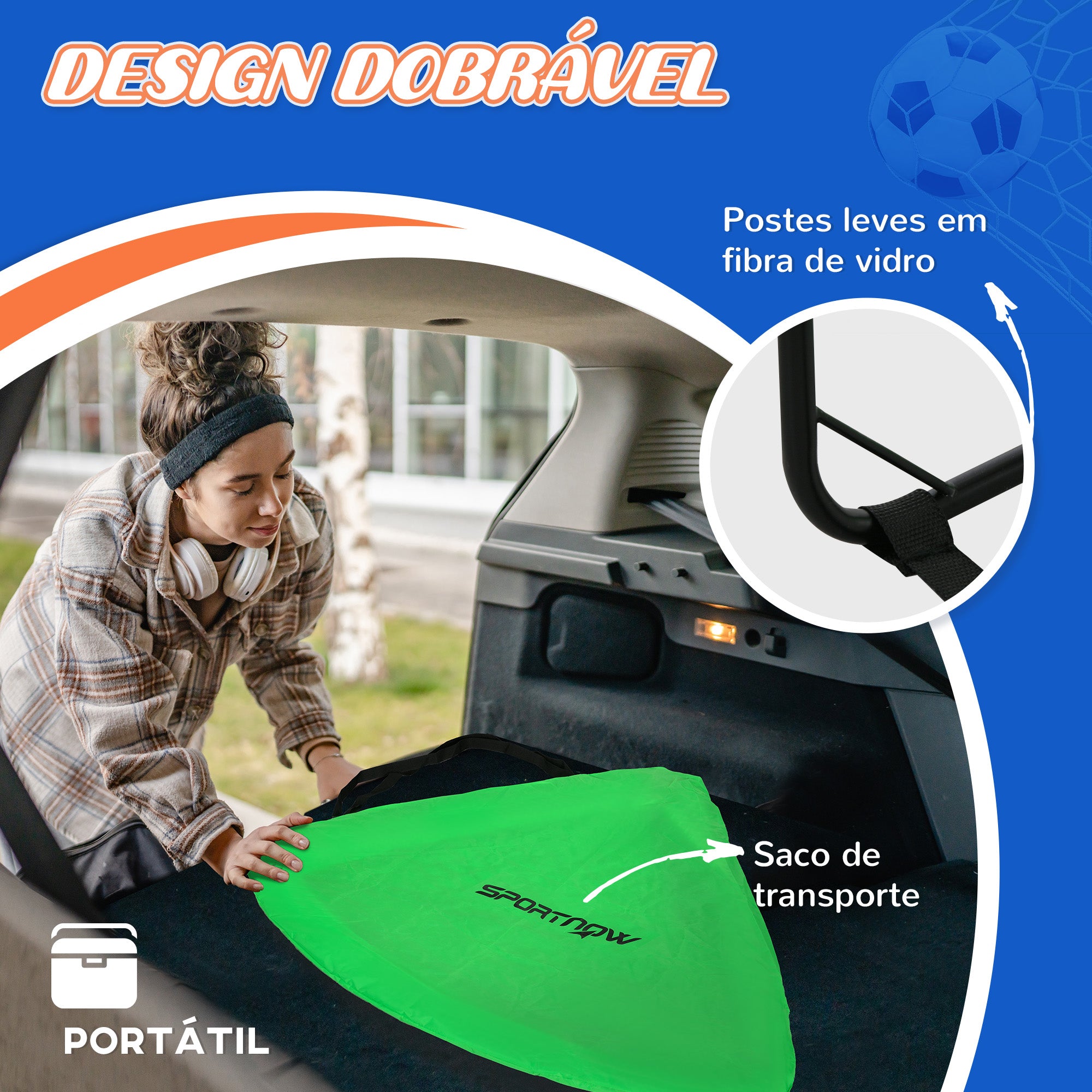 Conjunto de 2 Balizas de Futebol para Crianças 120x90x90 cm Verde