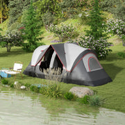 Tenda de Campismo Familiar para 4-5 Pessoas 450x215x180 cm Cinzento