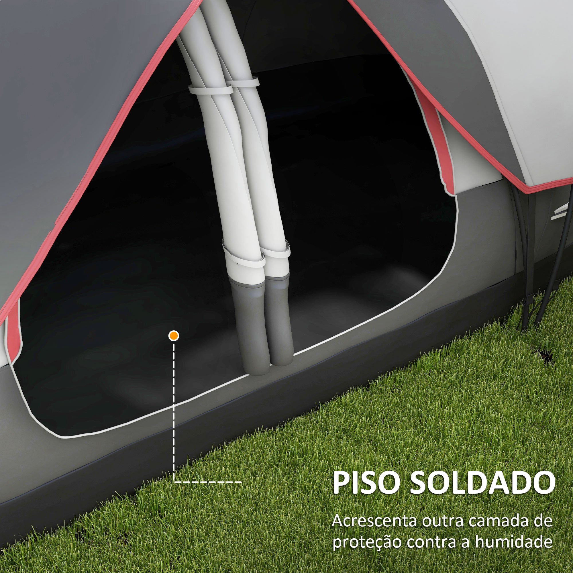 Tenda de Campismo Familiar para 4-5 Pessoas 450x215x180 cm Cinzento