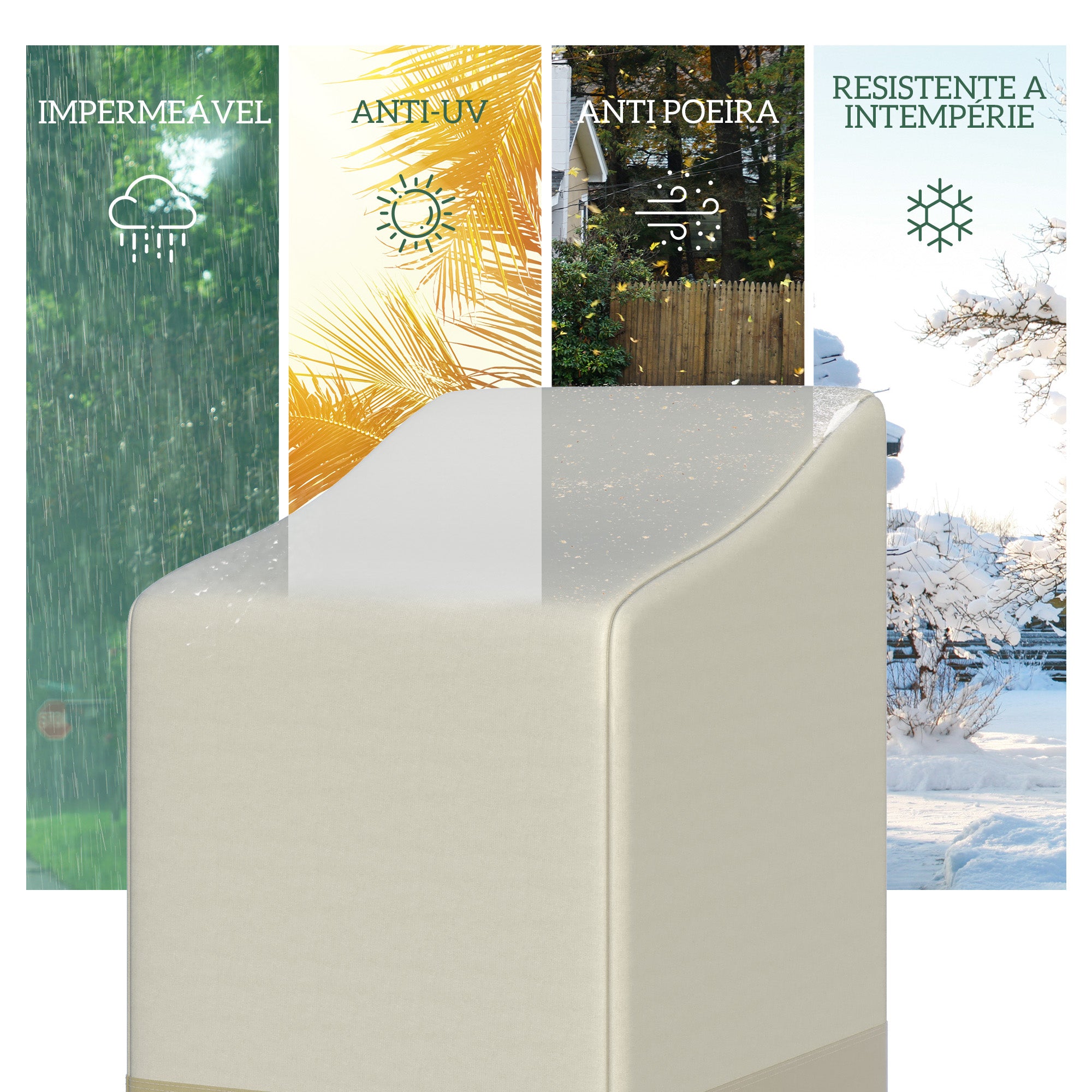 Capa para Cadeiras Empilháveis 70x90x115 cm Bege e Marrom Claro
