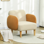 Poltrona Nórdica - 72x87x82 cm - Bege e Ocre - Veludo