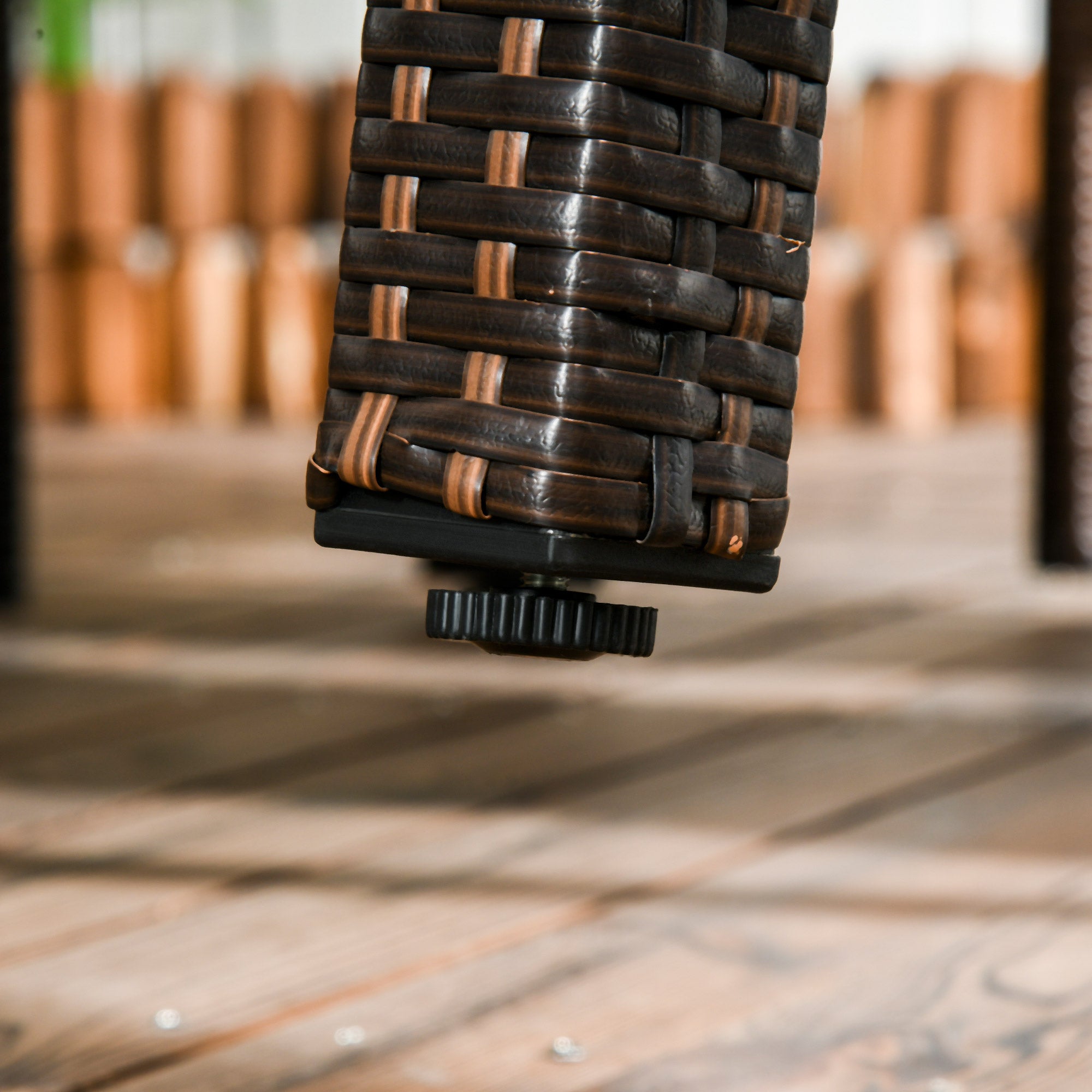 Conjunto de Móveis de Vime Sintético – 90x90x74 cm – Marrom – Aço e Vime PE