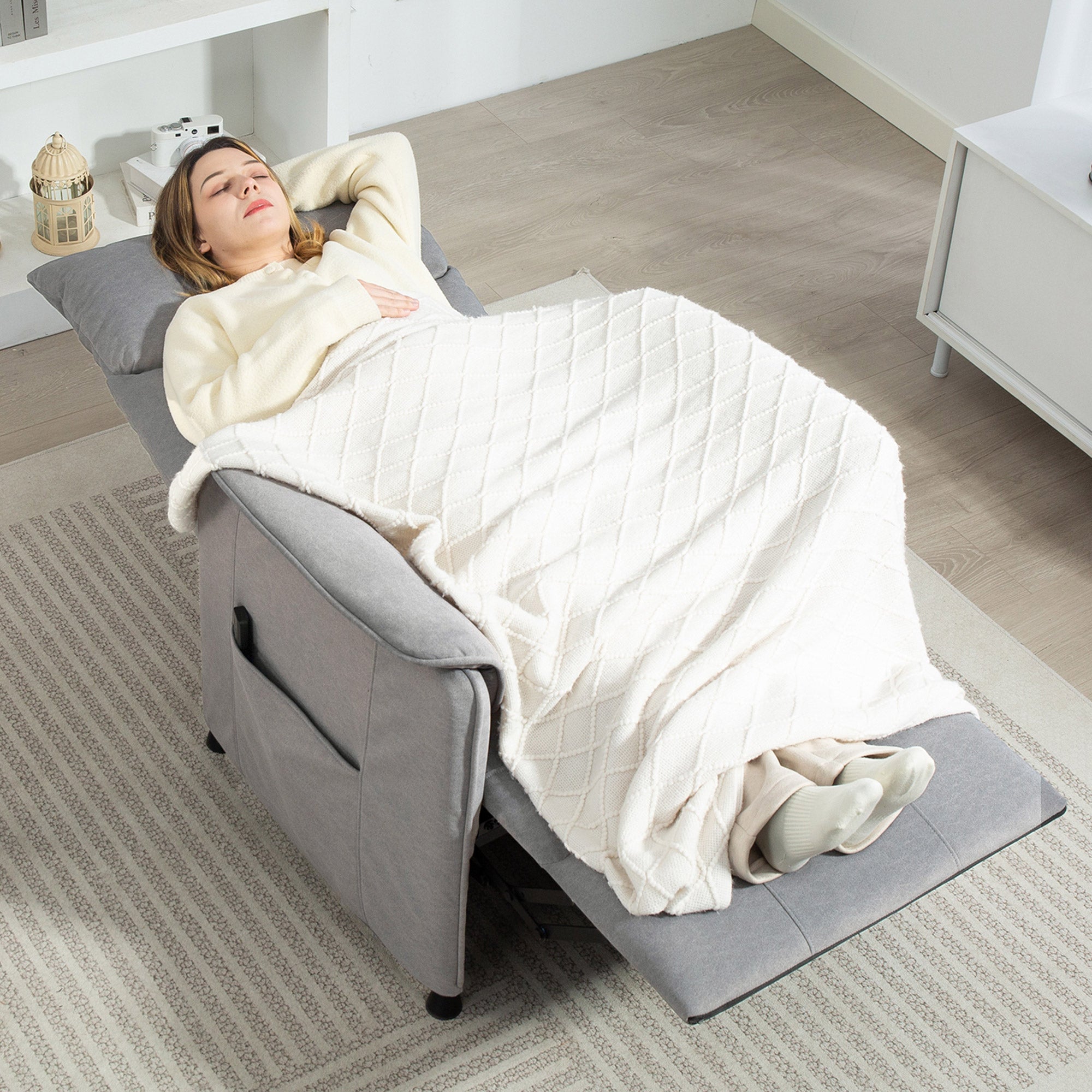 Poltrona Reclinável Elétrica Cinzenta 80x83x104 cm