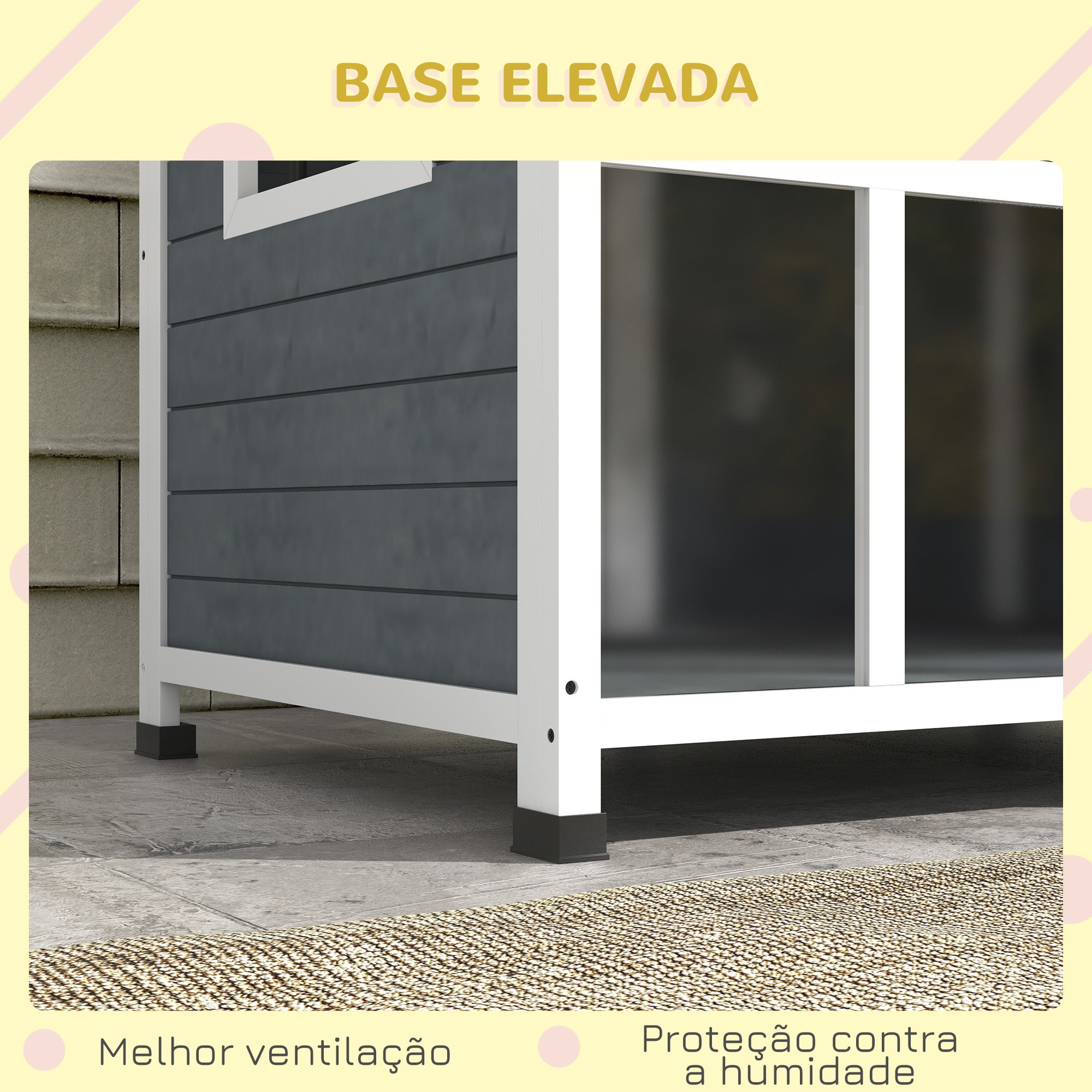 Casa para Cães de Madeira 101x66,5x70,5cm - Cinzento