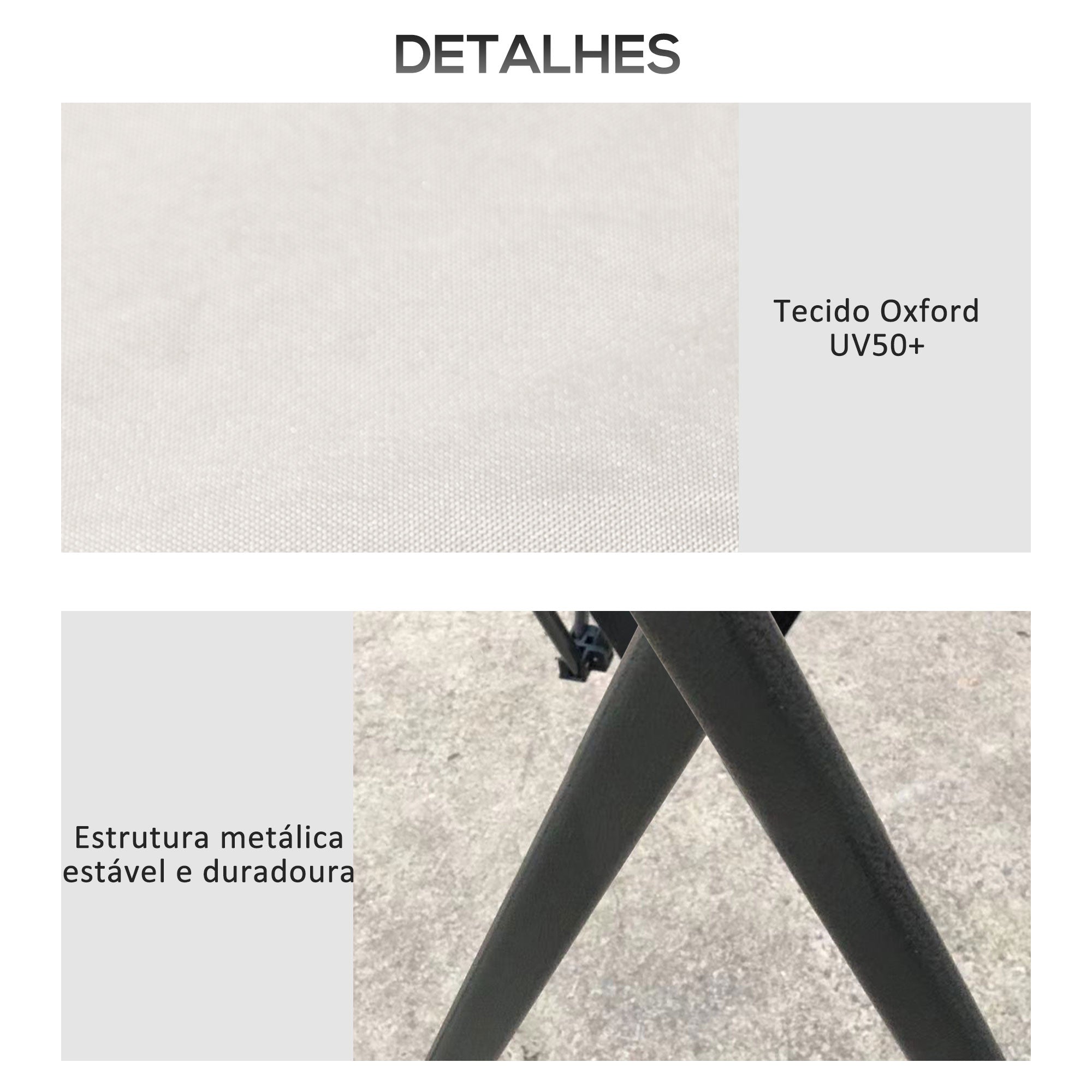 Tenda Dobrável Pop-UP – 392x392x283cm – Bege – Metal e Tecido Oxford UV50+