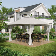 Tenda Dobrável Pop-UP – 392x392x283cm – Bege – Metal e Tecido Oxford UV50+