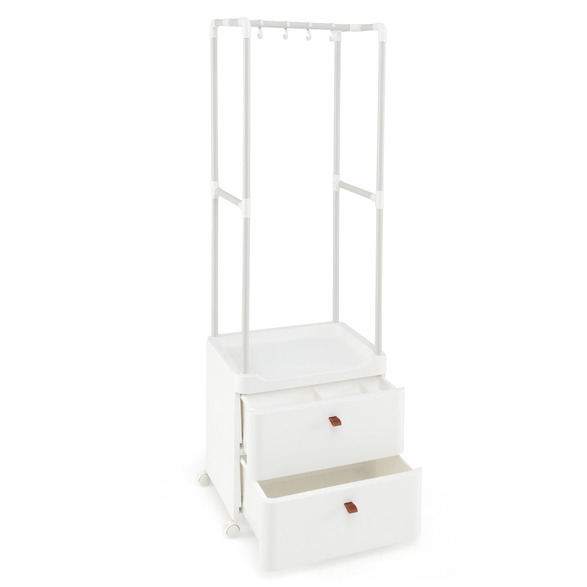 Cabide Independente com 2 Gavetas – Branco – Metal