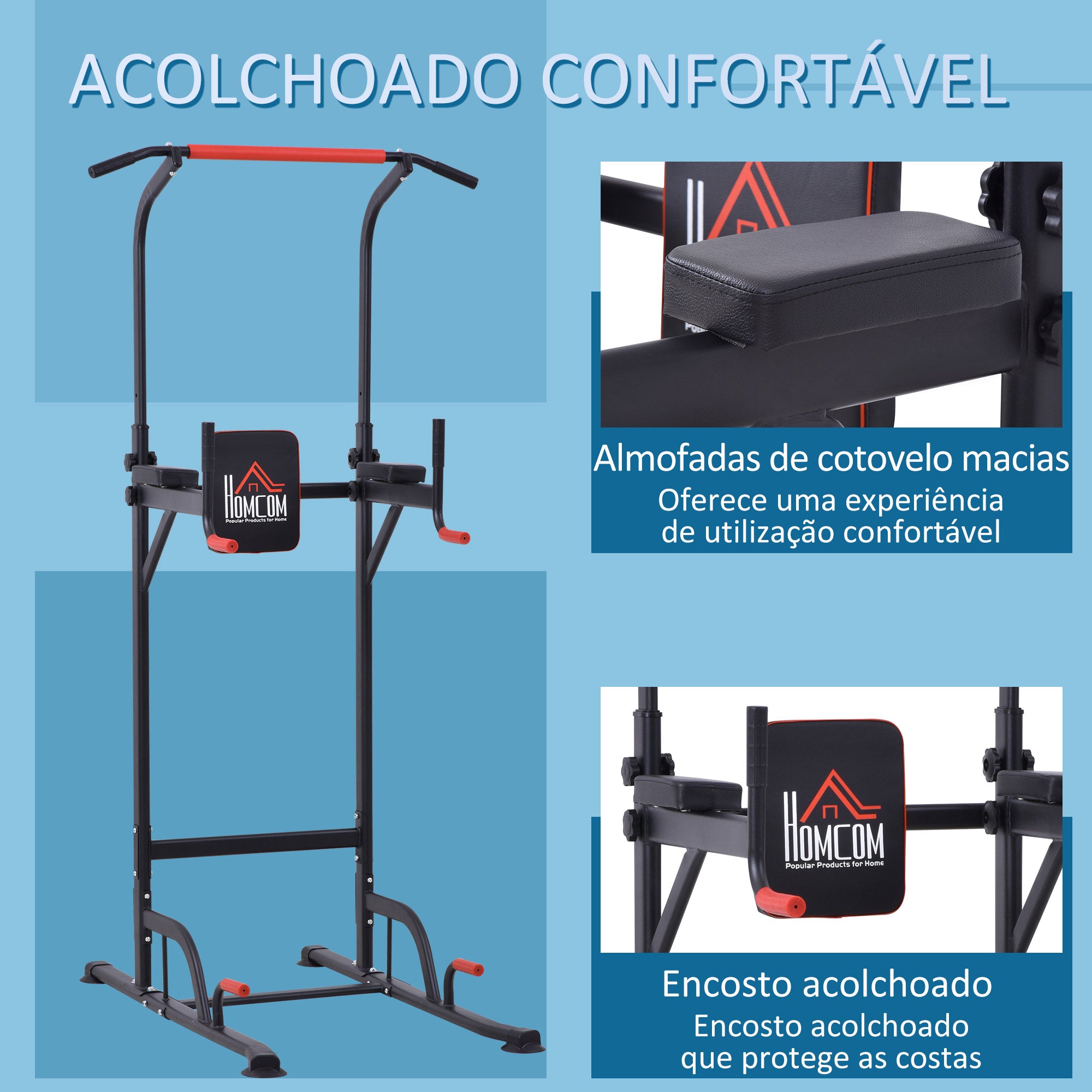 Torre de Exercícios Estação Multifuncional Preto 123x98x239 cm
