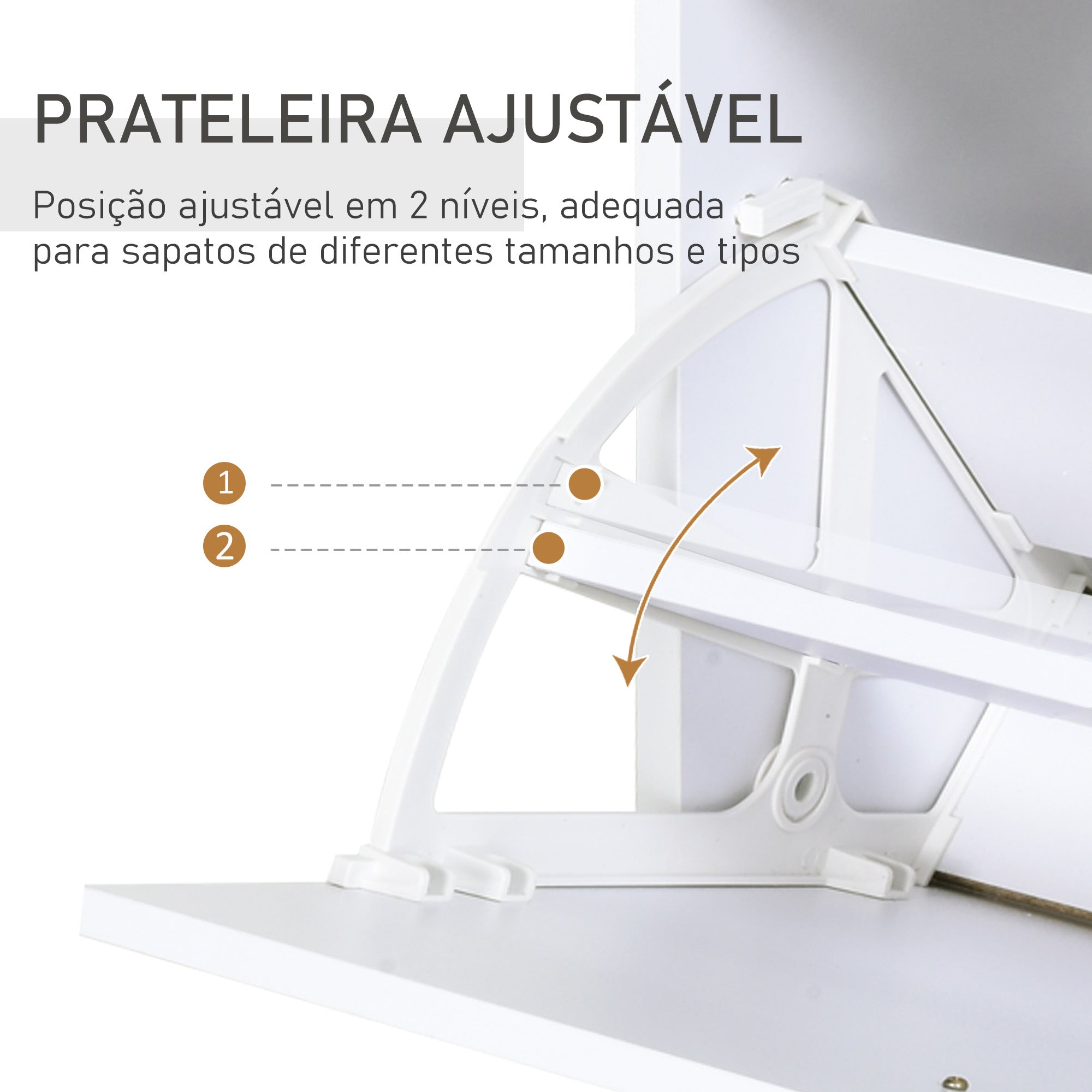 Sapateiro Estreito Branco para 12 Pares de Sapatos 60x24x105,5cm