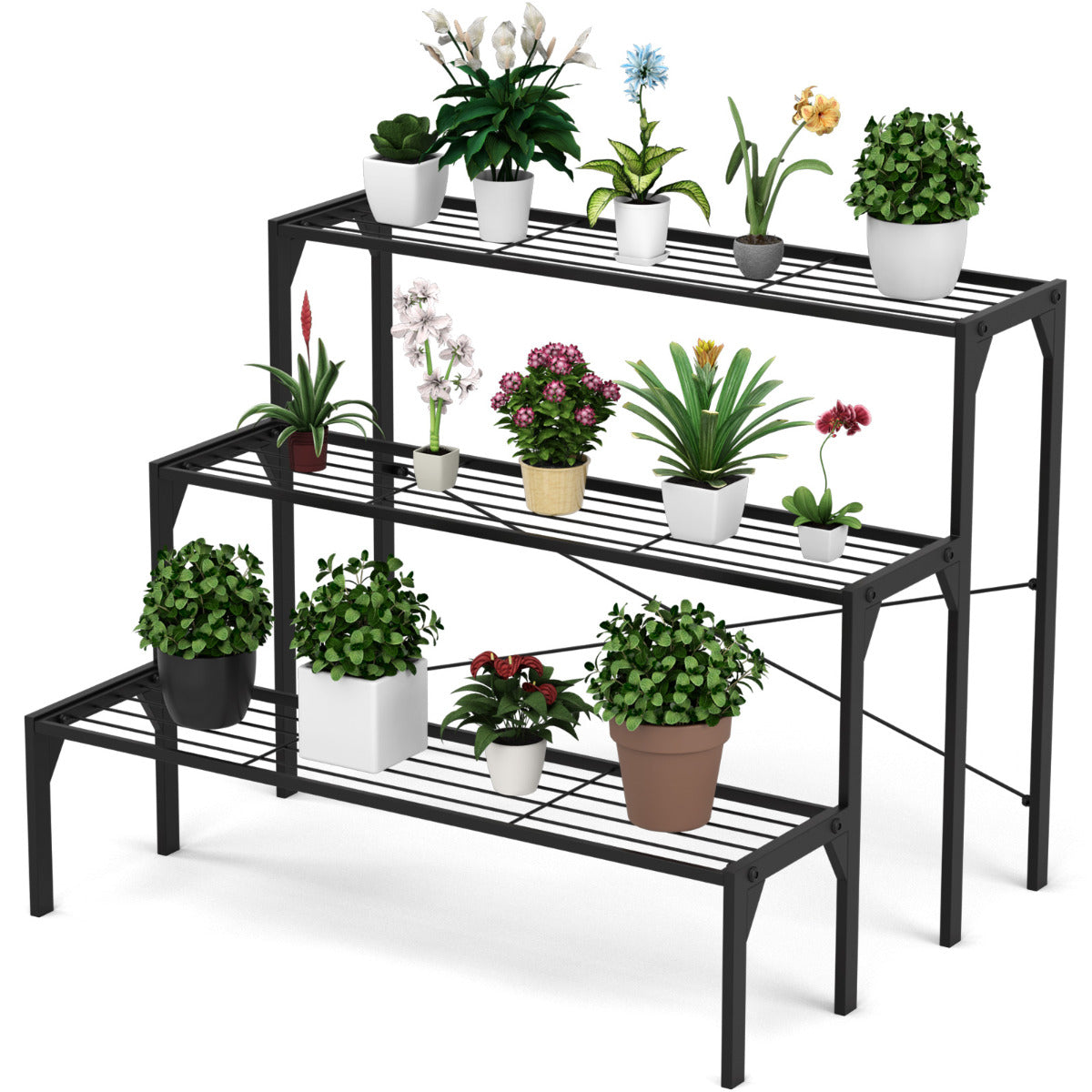 Estante de Plantas – 86,4 x 65 x 66 cm – Preto – Metal