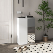 Sapateira com Espelho Móvel – 60x32x95 cm – Branco – Melamina de madeira e acrílico