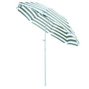 Chapéu de Sol de Praia – Ø180cm – Verde e Branco – Metal e Poliéster