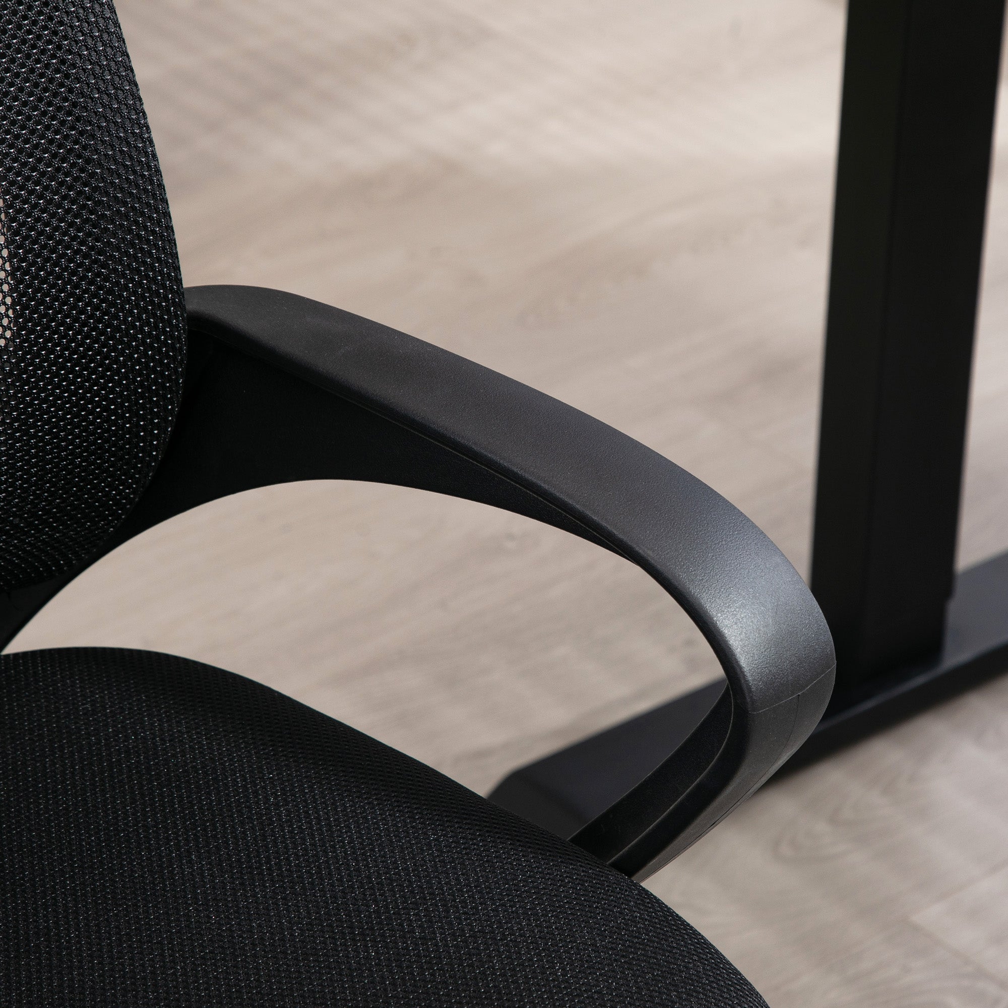 Cadeira de Escritório de Malha Giratória – 57x55x89-109 cm – Preto – Malha (100% poliéster)