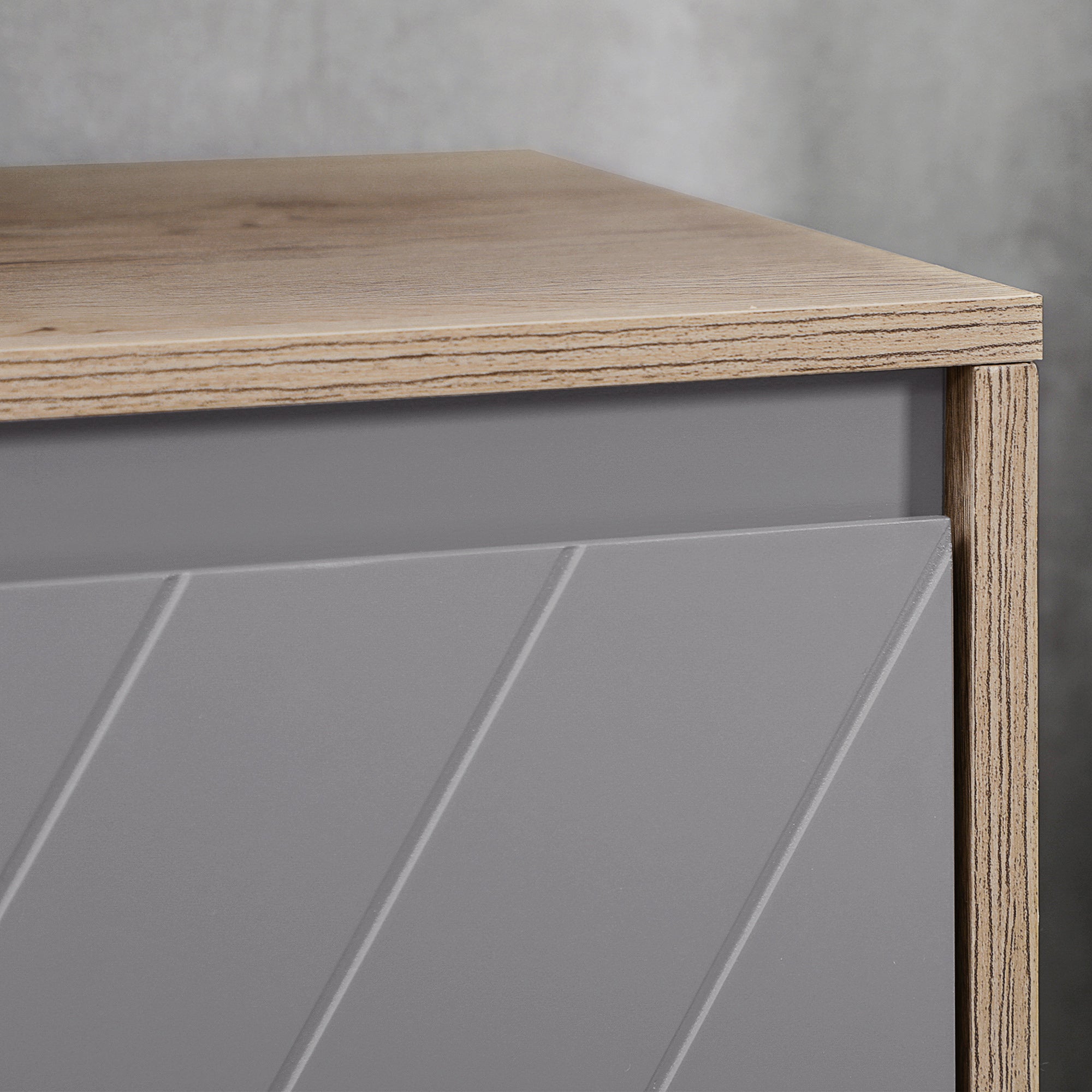 Móvel para Lavatório – 60x30x59,8 cm – Cinza e Carvalho – MDF