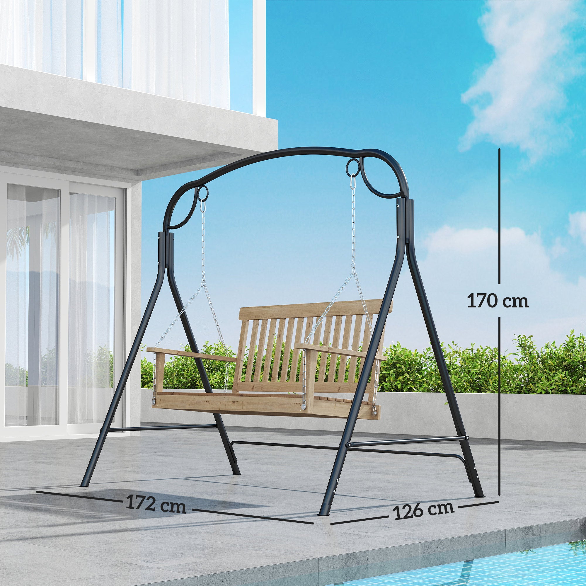 Suporte para Baloiço de Metal 172x126x170 cm Cor de Bronze