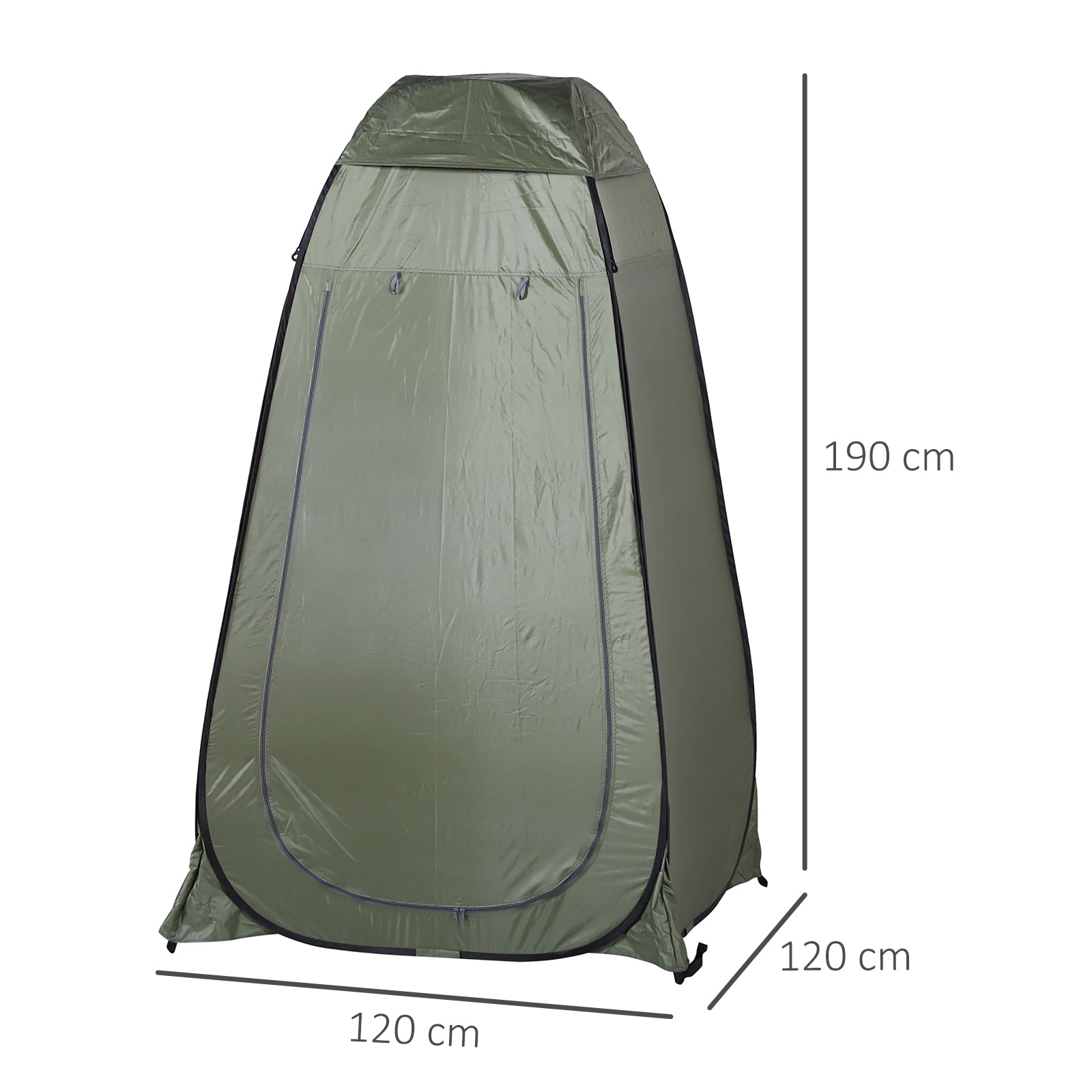 Barraca de Vestir Dobrável – 120x120x190 cm – Verde – Poliéster Oxford e metal