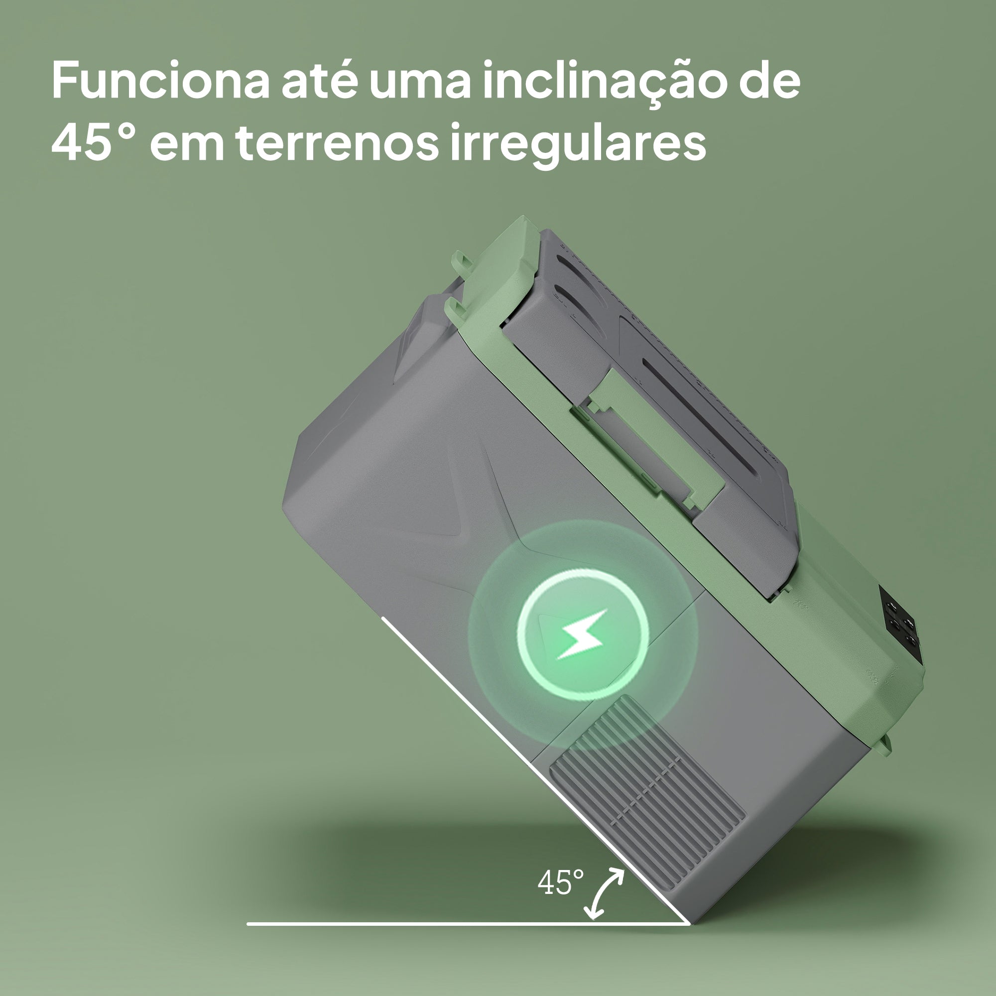 Geleira Portátil Elétrica - 17,4L Cinza e Verde 61x34x32,4 cm