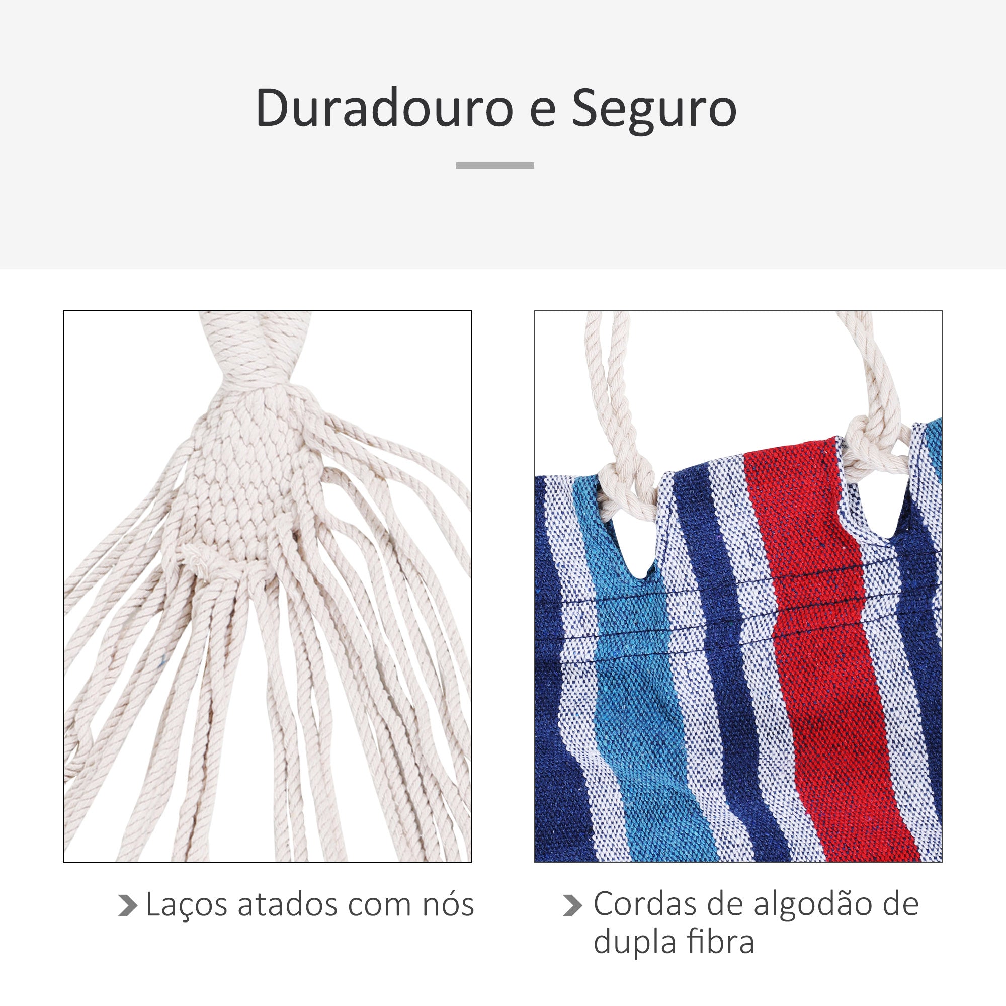 Cama Rede para Campismo e Jardim 210x150cm Azul e Vermelho
