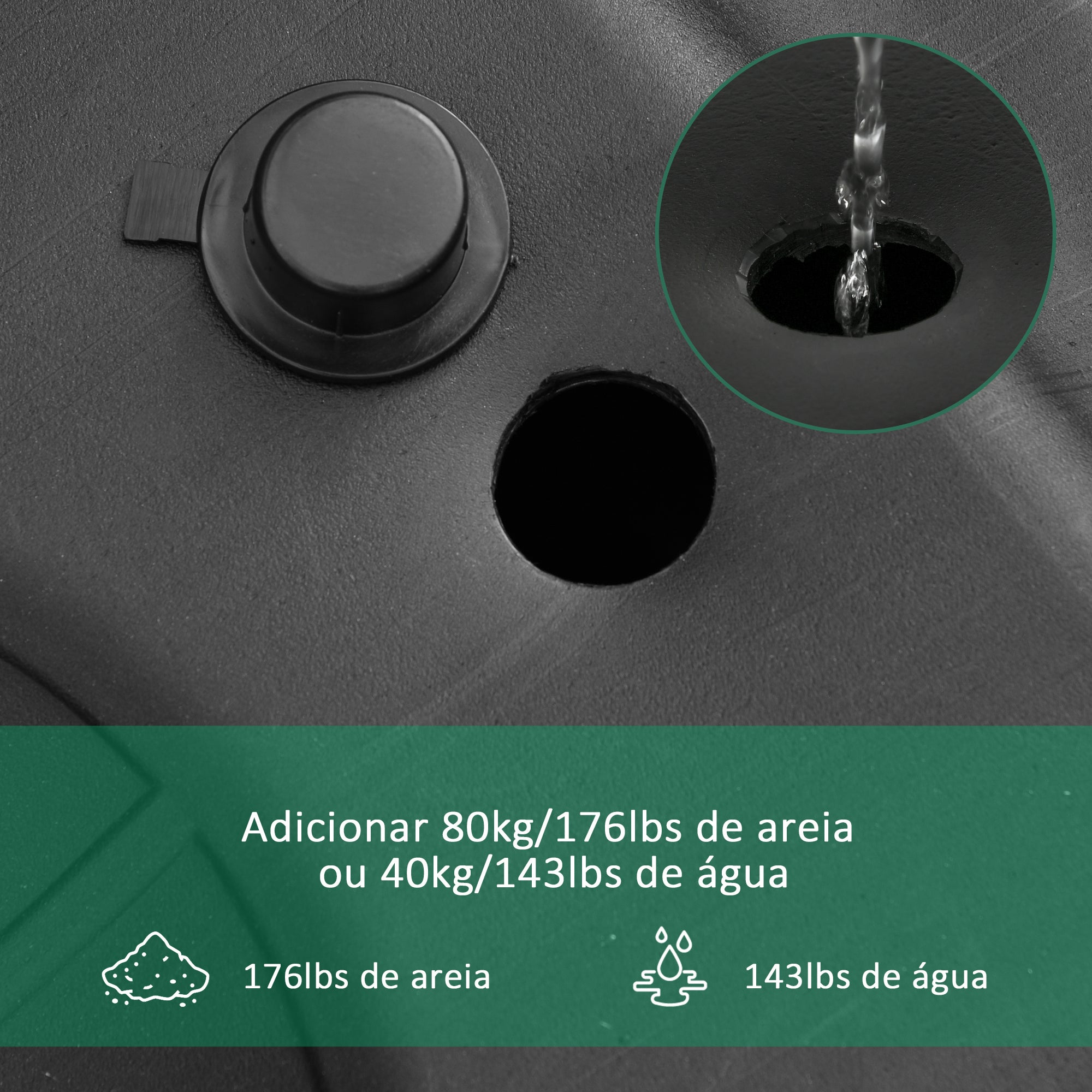 Cesta de Basquetebol de Exterior Ajustável 220-365 cm Preto