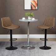 Conjunto de Bancos de Bar Estofados em PU – 46.5x51x106cm – Marrom