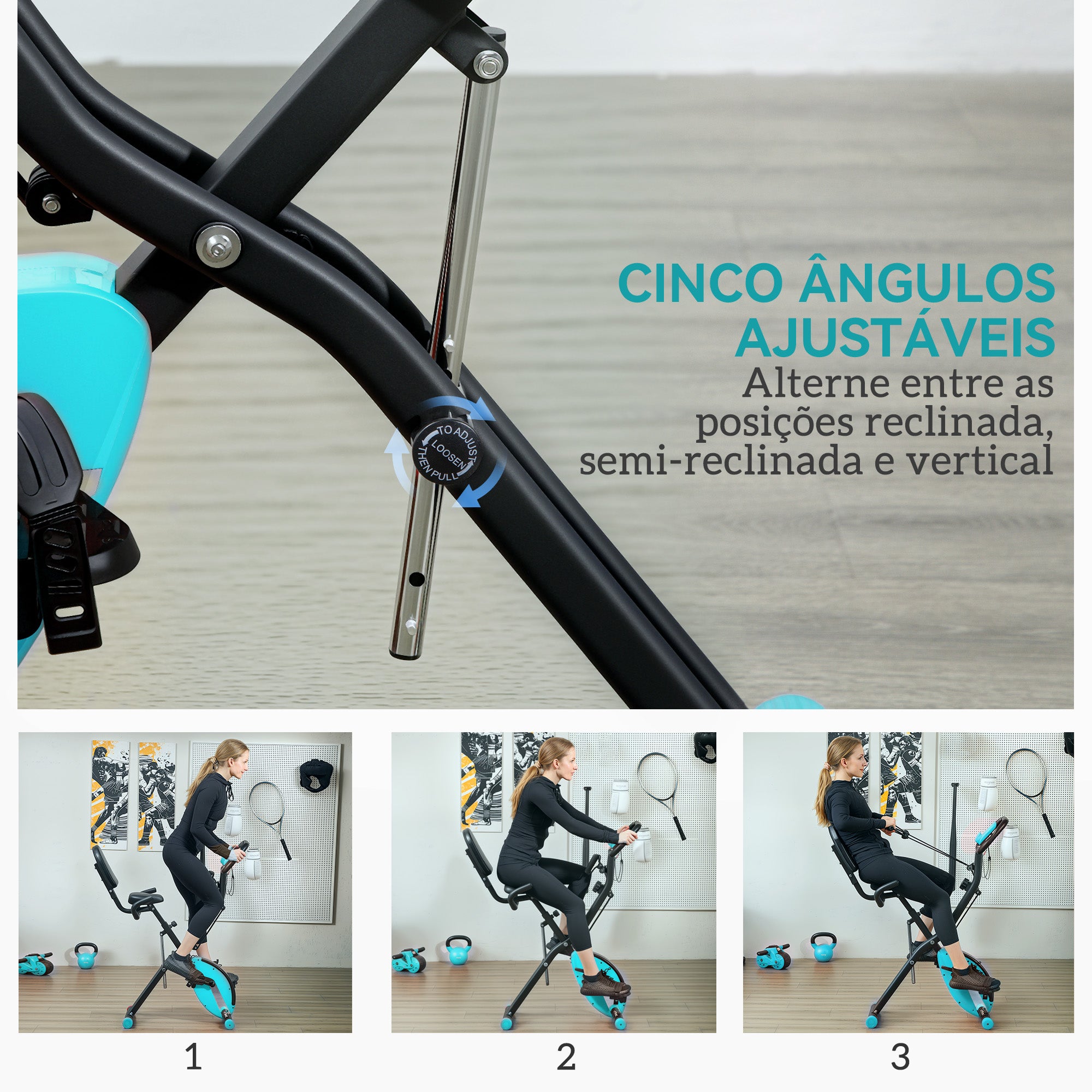 Bicicleta Estática Dobrável Verde 43x97x109 cm