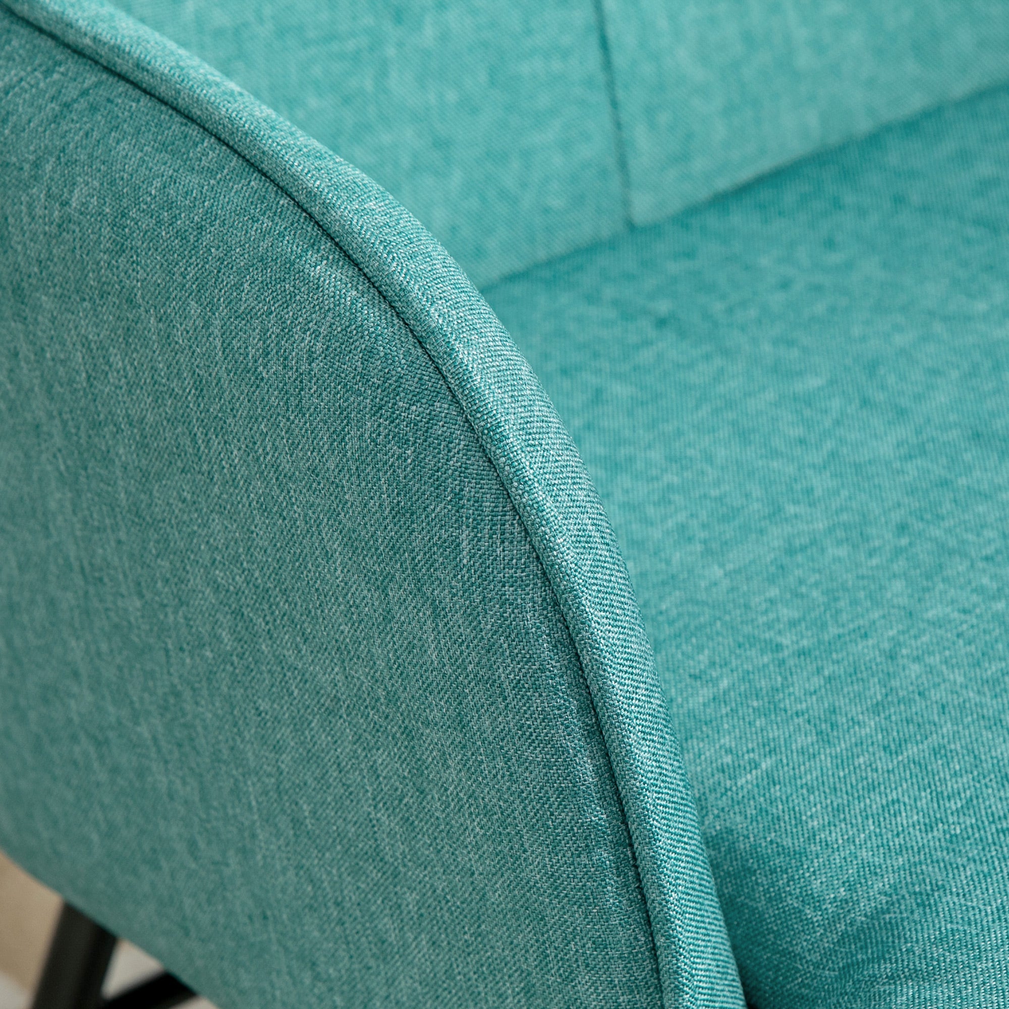 Poltrona Baloiço – 64x89x90 cm – Verde – Linho Sintético, Espuma, Aço e Madeira de Faia